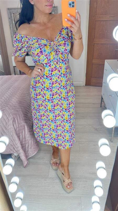 Array Multi Floral Print Babydoll Dress