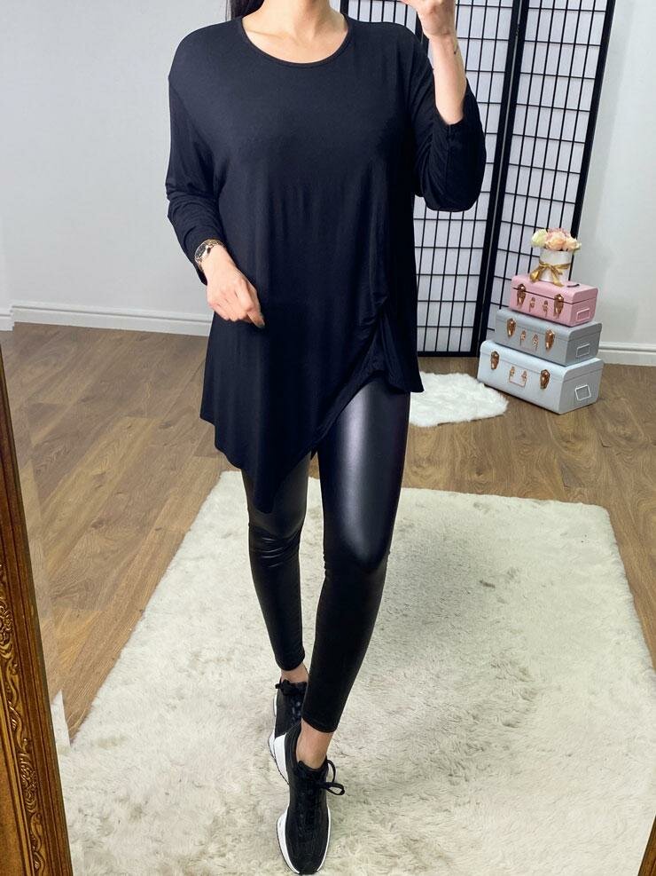 Barlow Jersey Plain Knot Front Detail Top