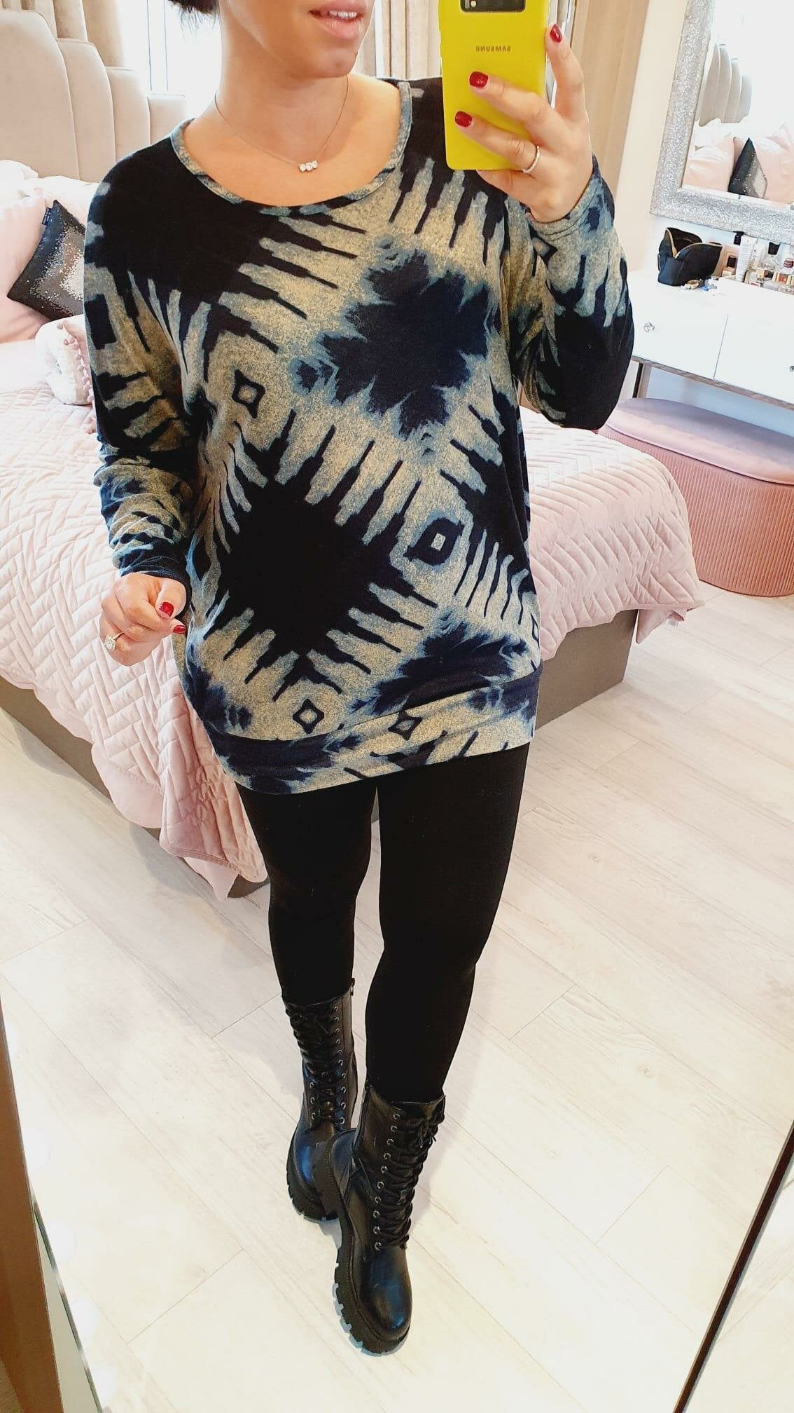Beatrix Super Soft Tie Dye Patterned Thin Knit Jumper