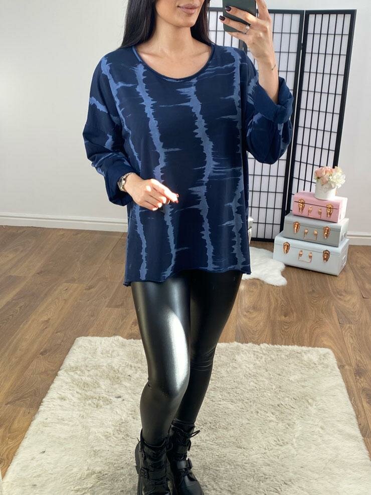 Bennett Tie Dye Oversized Dipped Hem Top