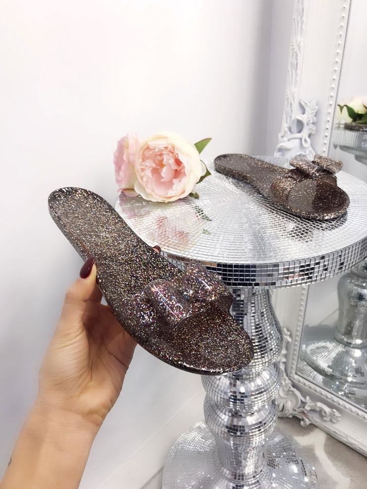 Betsy Glitter Bow Jelly Sliders