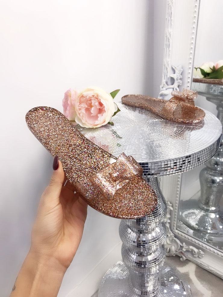 Betsy Glitter Bow Jelly Sliders