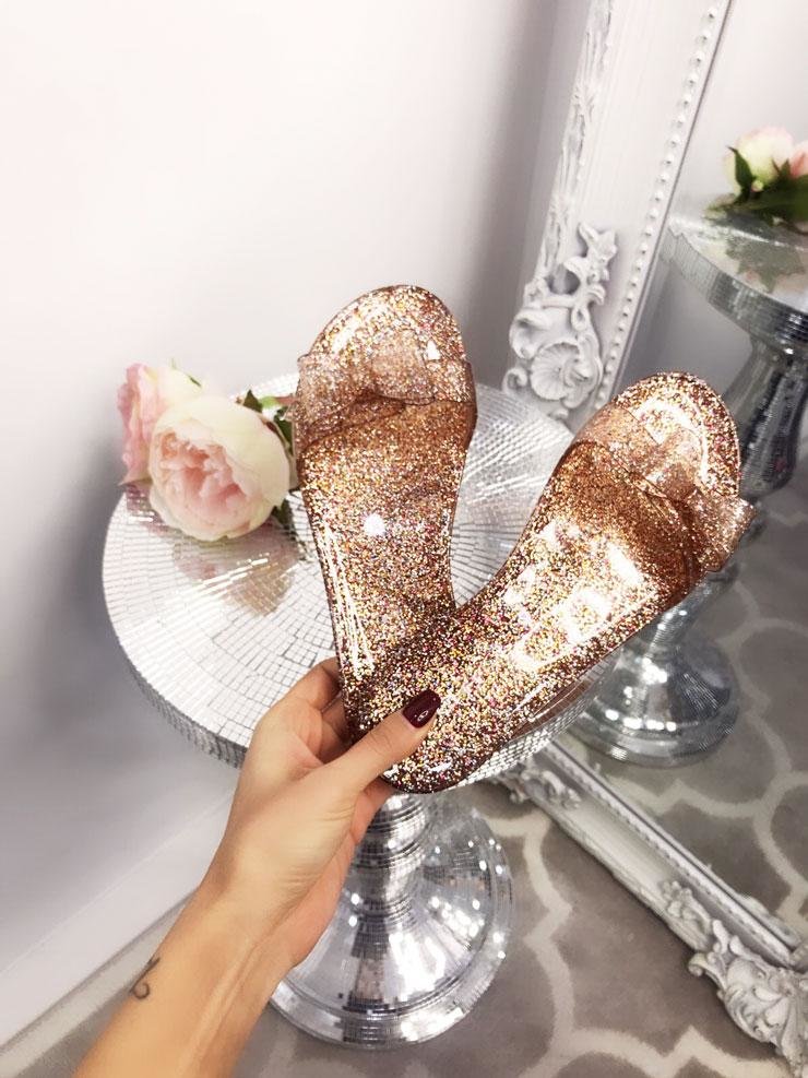 Betsy Glitter Bow Jelly Sliders