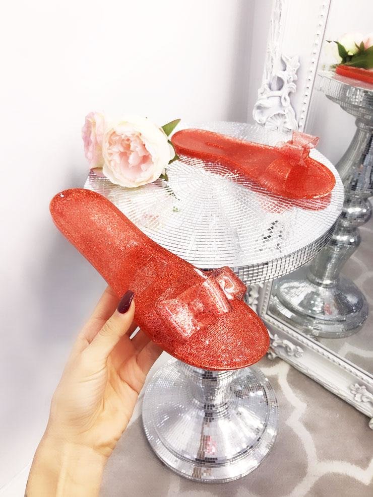 Betsy Glitter Bow Jelly Sliders