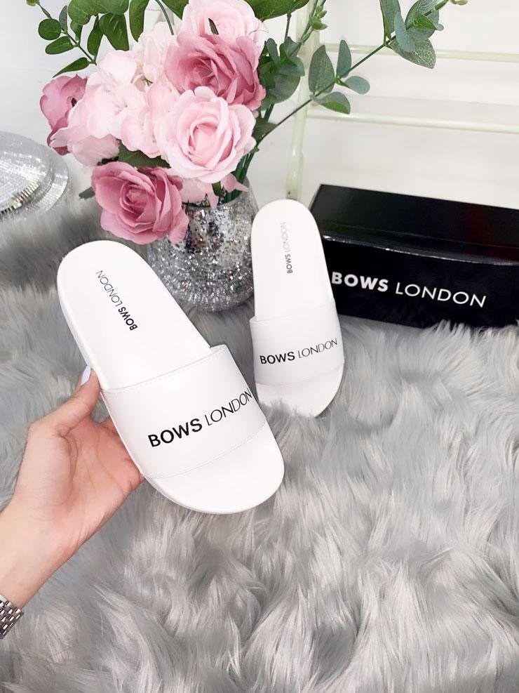 Bows London White Sliders