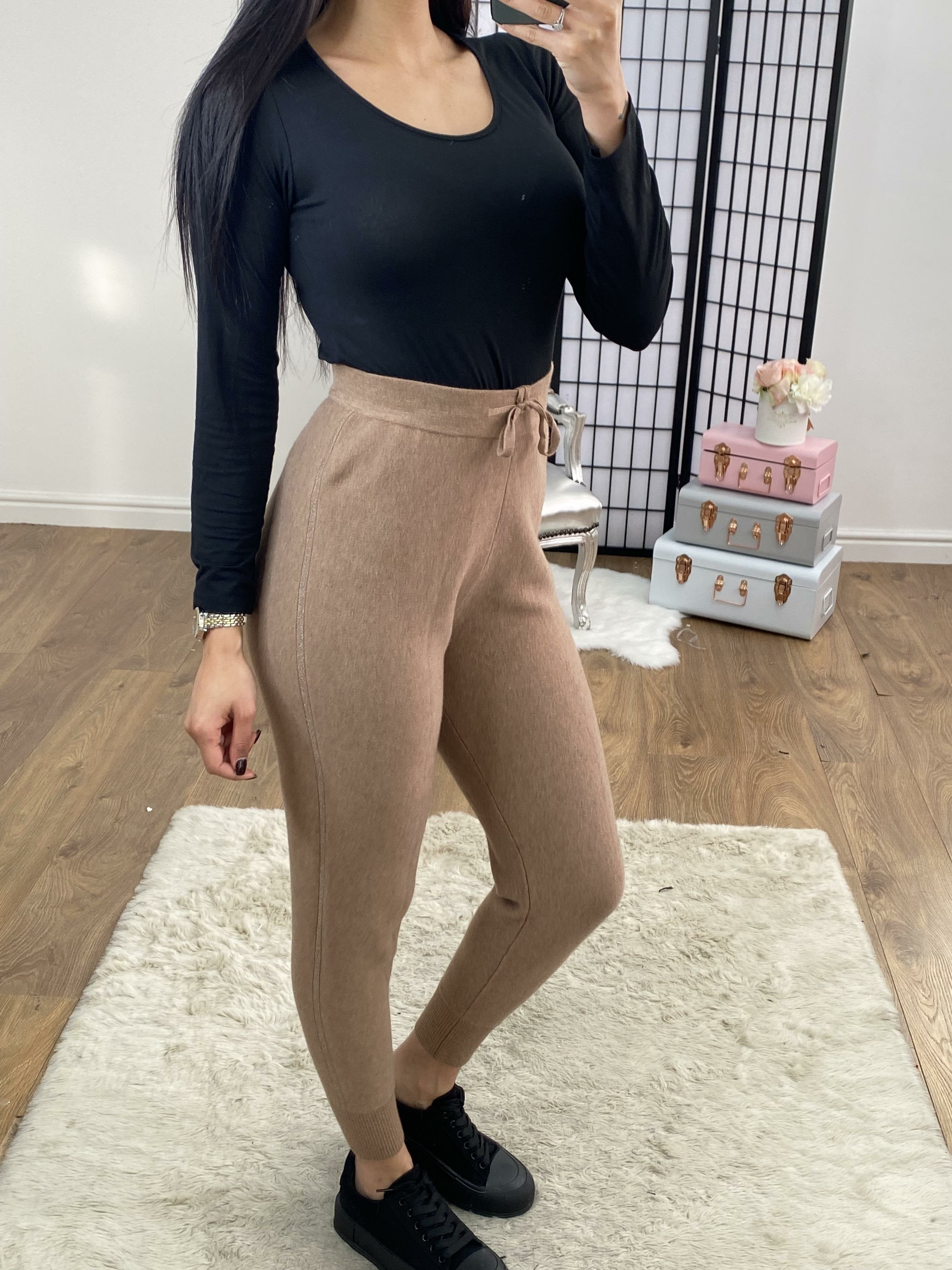 Carlos Knitted Glitter Stripe Super Soft Knit Joggers