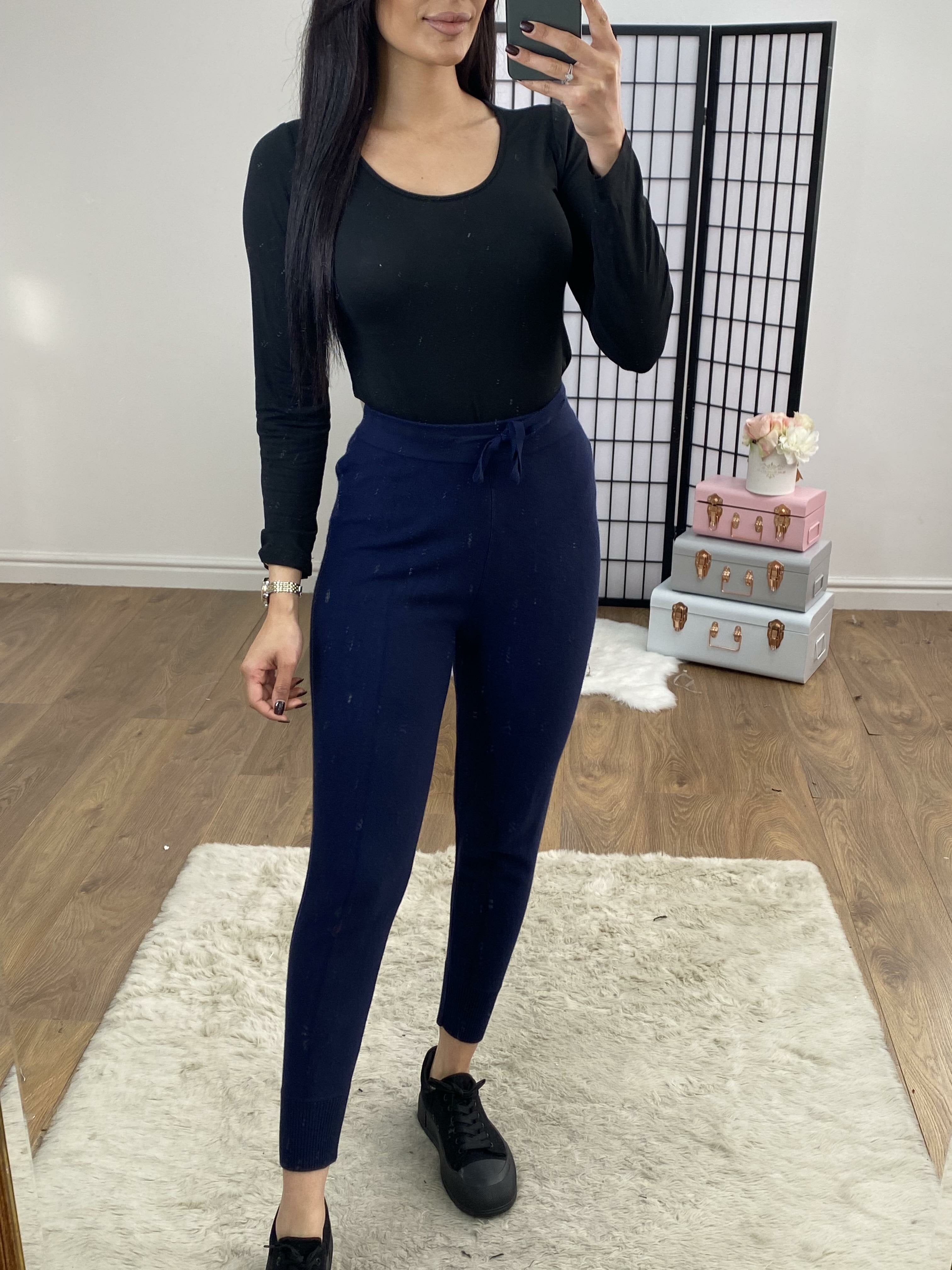 Carlos Knitted Glitter Stripe Super Soft Knit Joggers