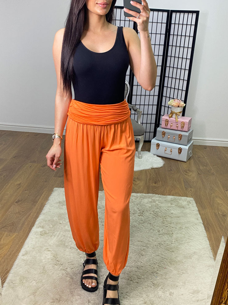 Carole Plain Oversized Style Elasticated Waistband Harems