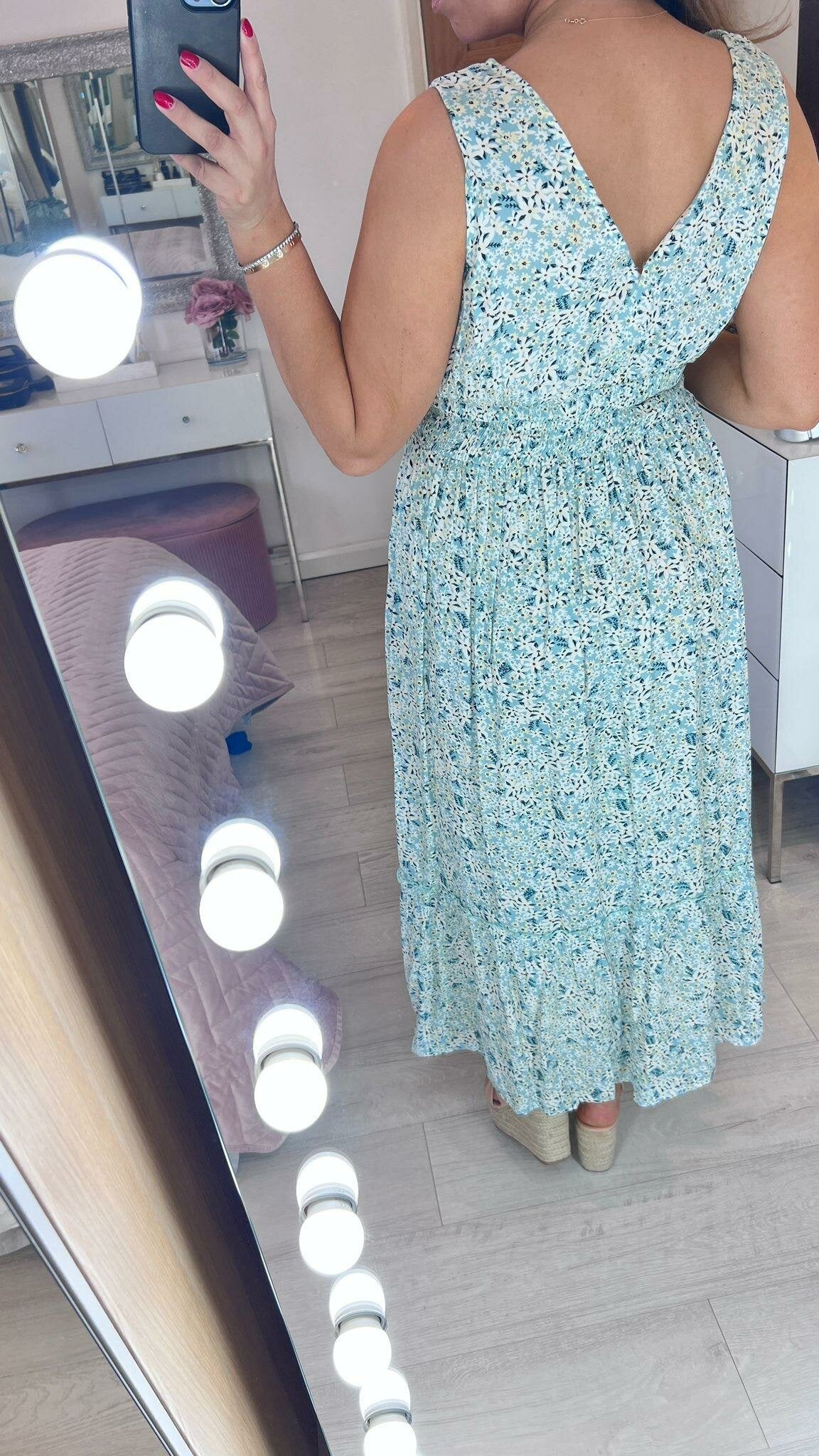 Chester Mint Floral Print Maxi Dress