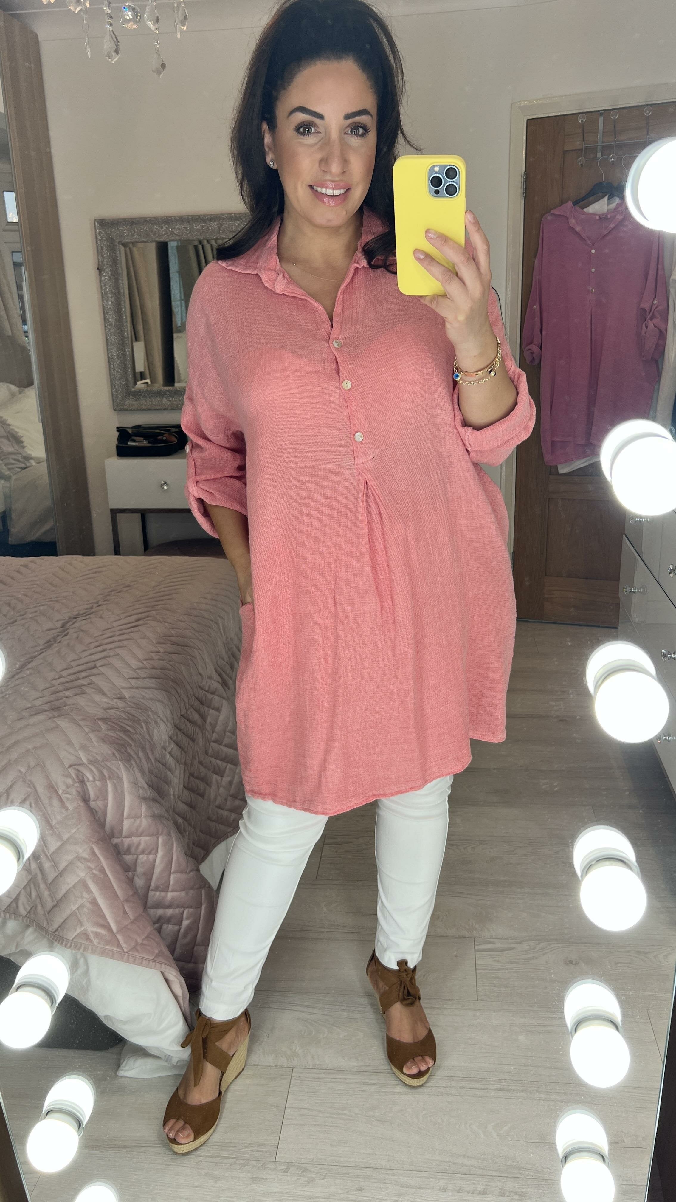 Connie Plain Linen Pocket Dress