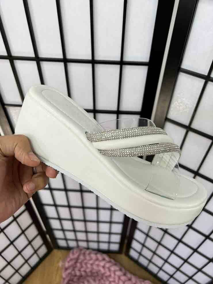 Delilah Diamante Detail Wedge Sandal