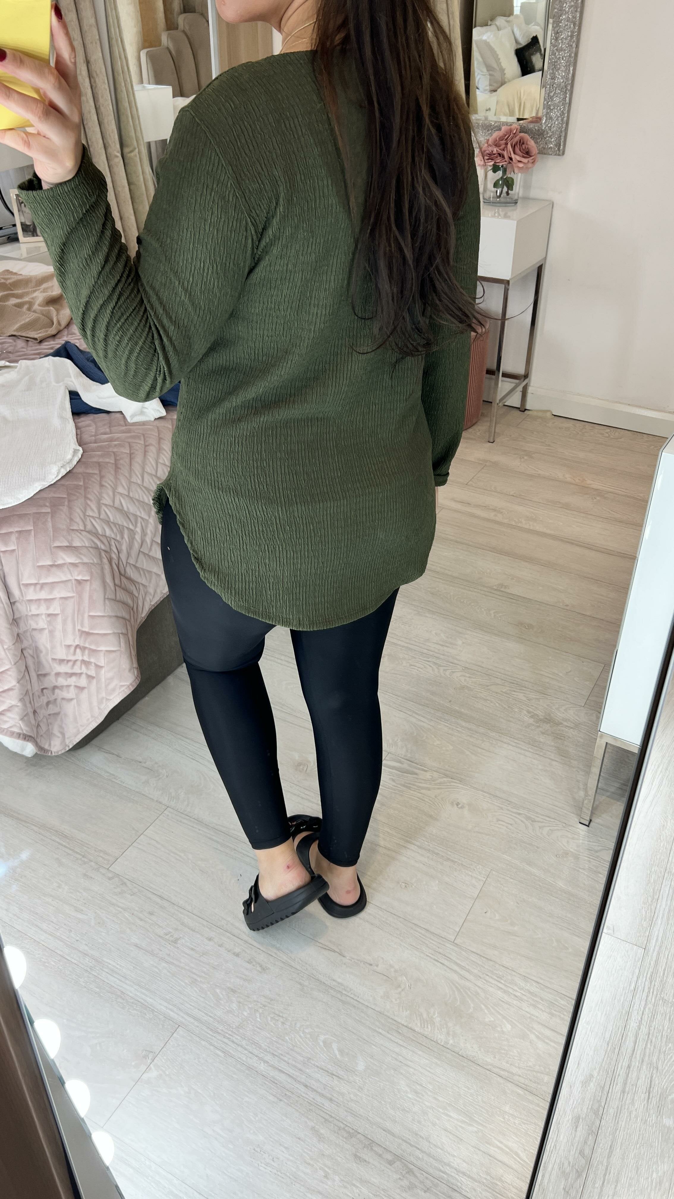 Deniz Plain Crepe Longline Necklace Top