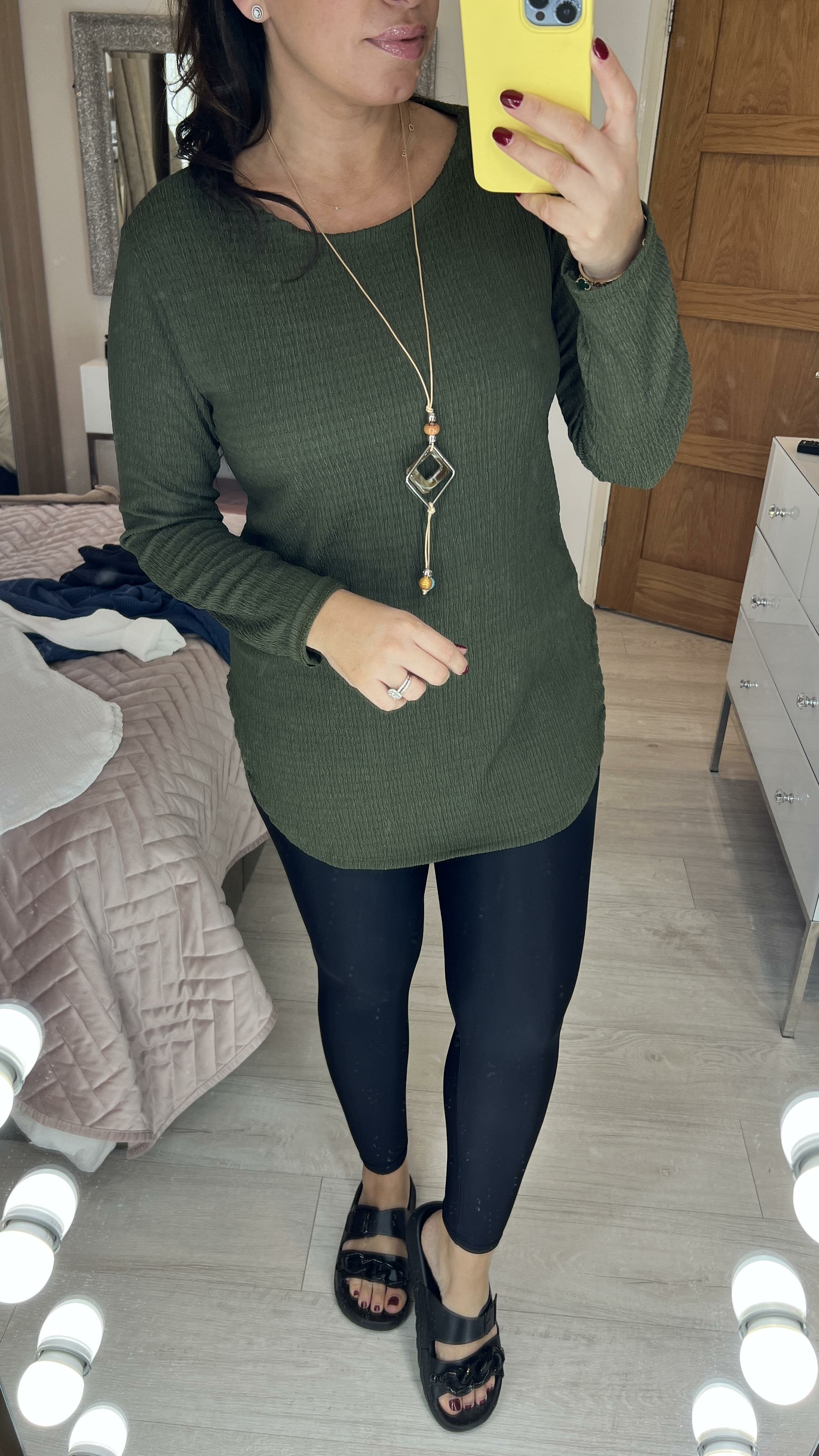 Deniz Plain Crepe Longline Necklace Top