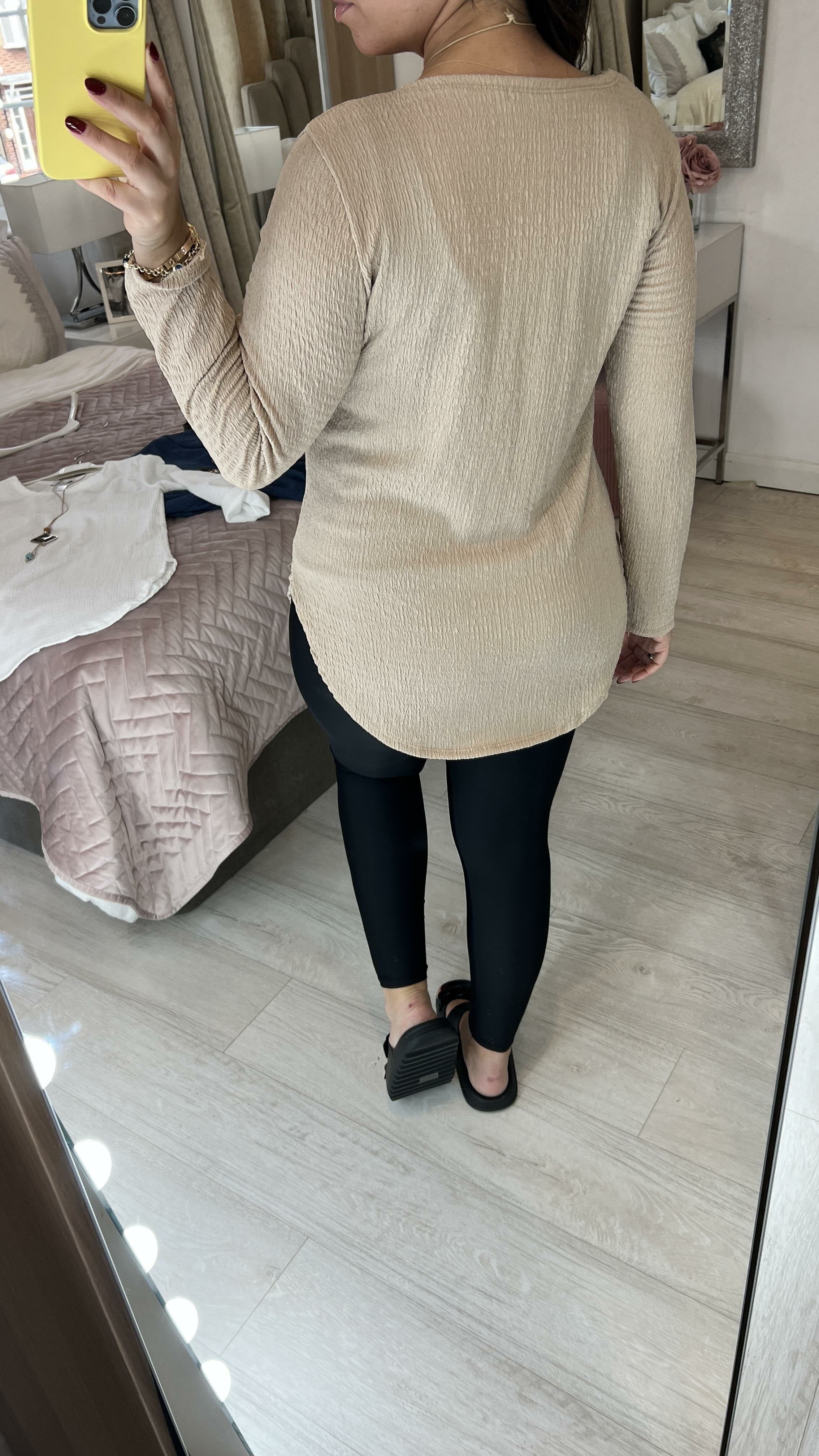 Deniz Plain Crepe Longline Necklace Top