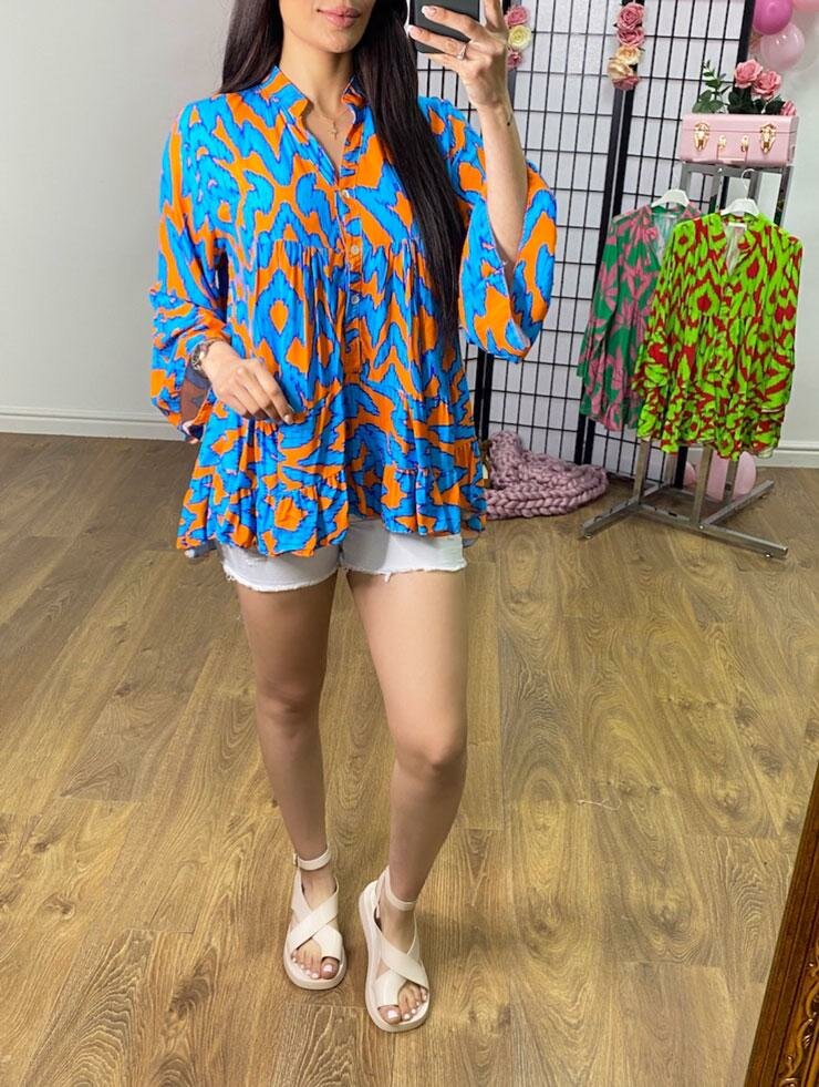 Ferda Abstract Print Smock Top