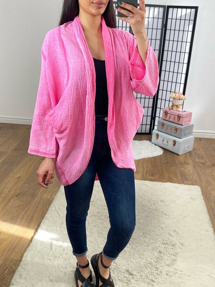 Flavia Cheesecloth Drape Front Cardigan