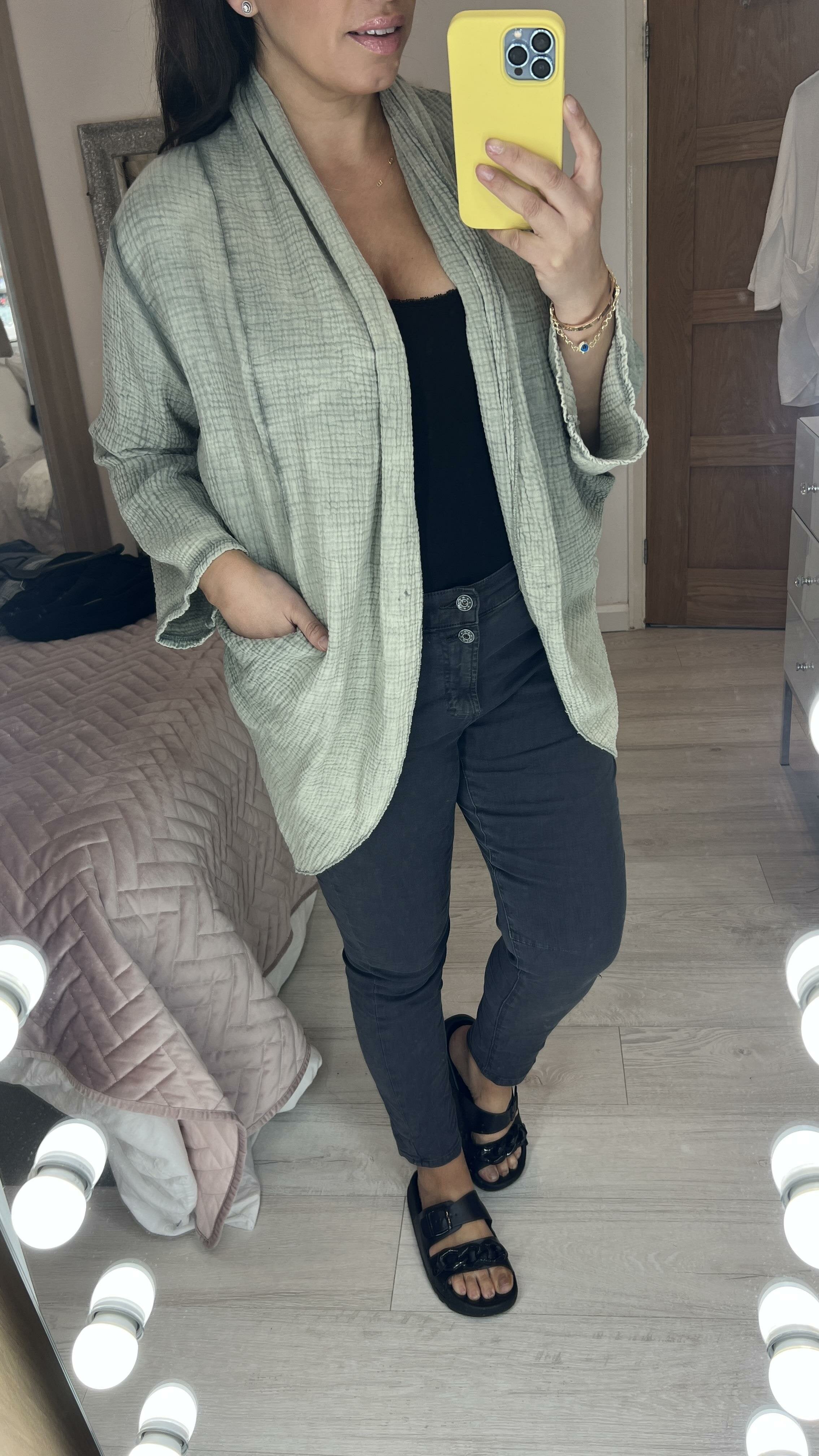 Flavia Cheesecloth Drape Front Cardigan