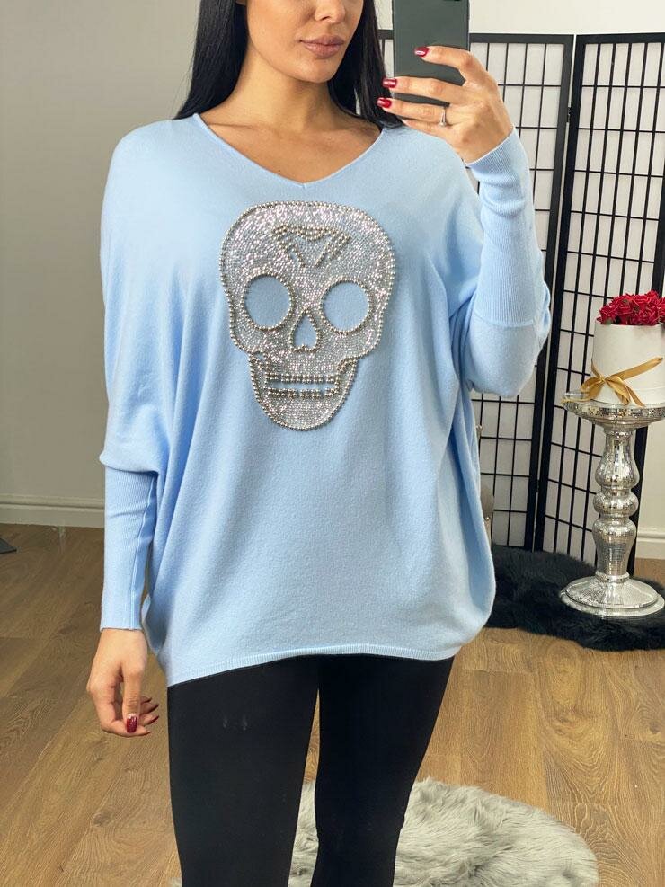 Forelli Studded Skull Detail Knit Jumper