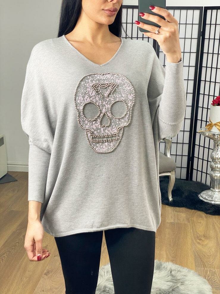 Forelli Studded Skull Detail Knit Jumper