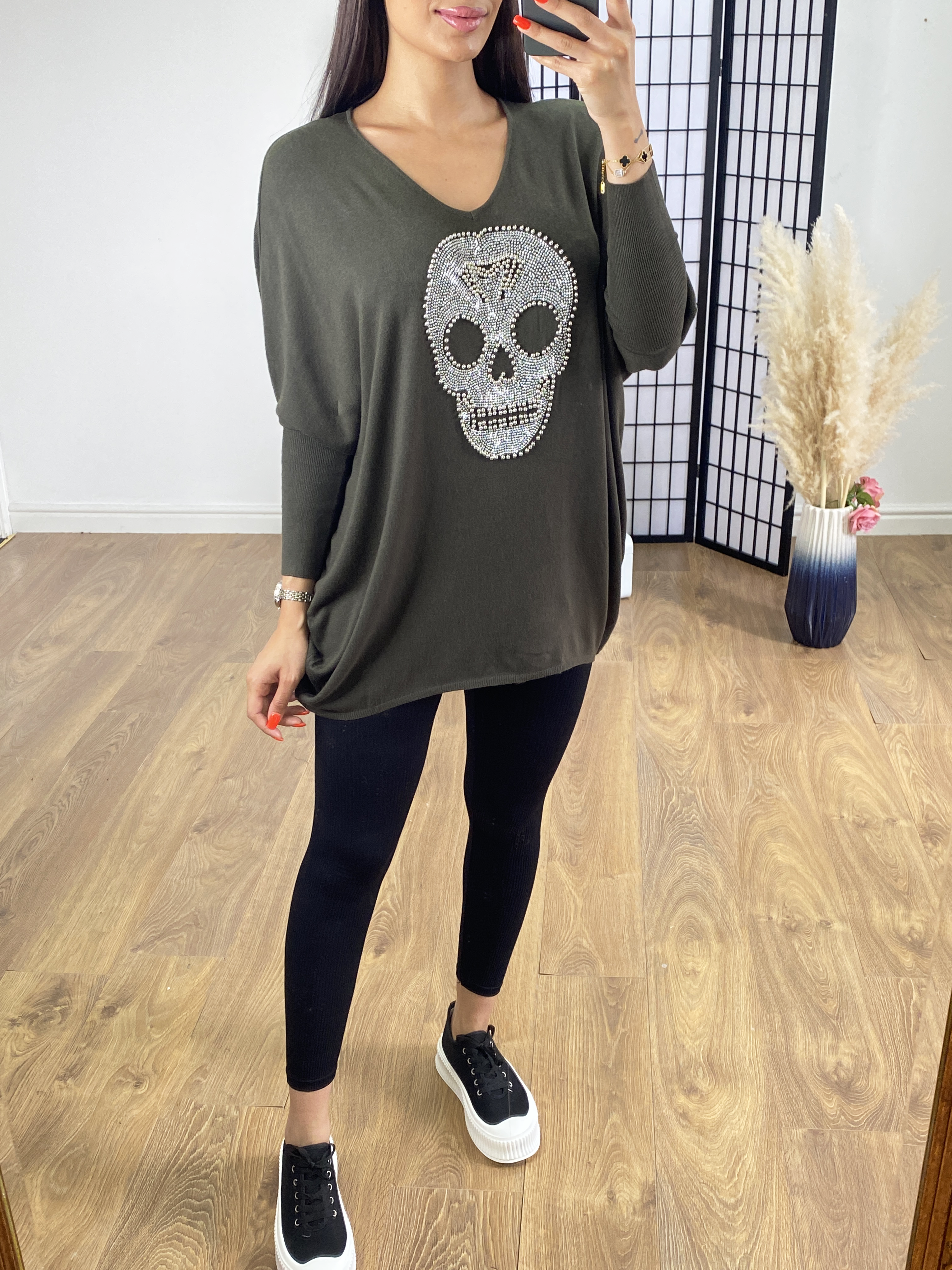 Forelli Studded Skull Detail Knit Jumper