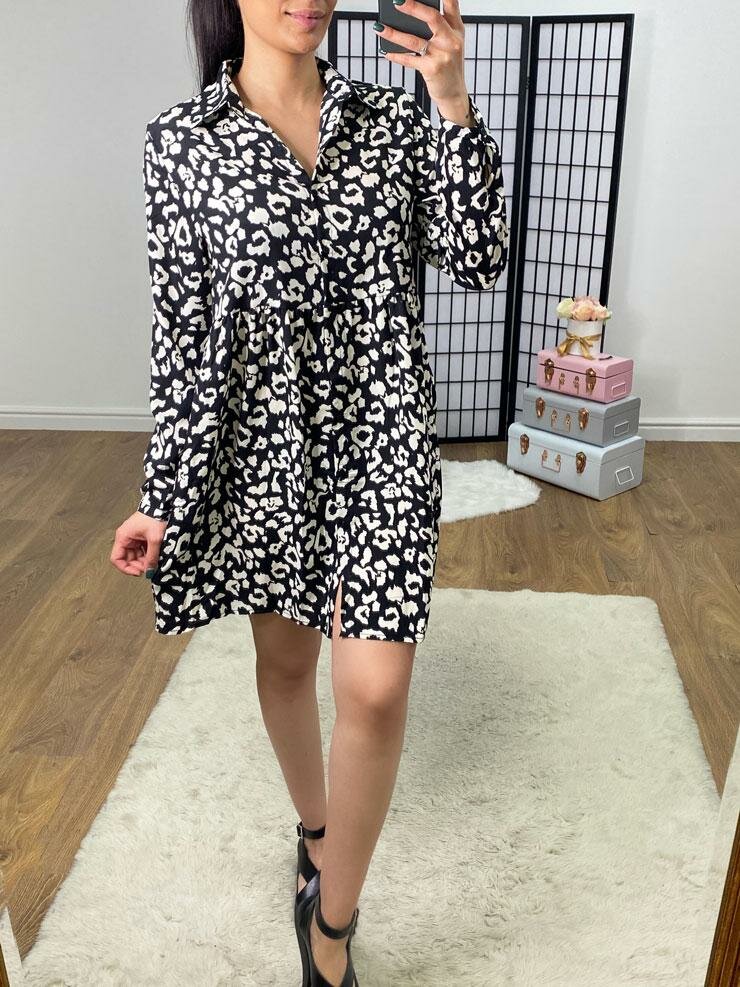 Galaxy Animal Print Smock Dress