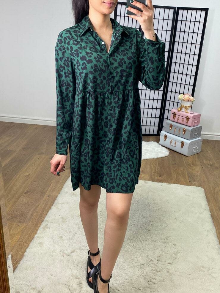 Galaxy Animal Print Smock Dress