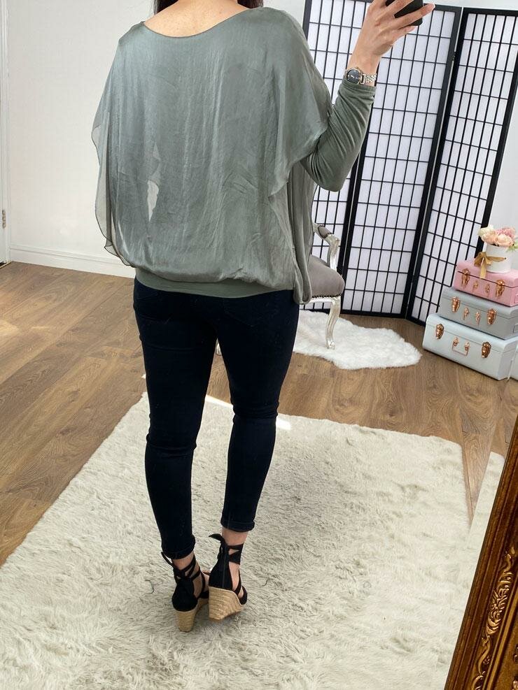 Gale Double Layer Silk Top