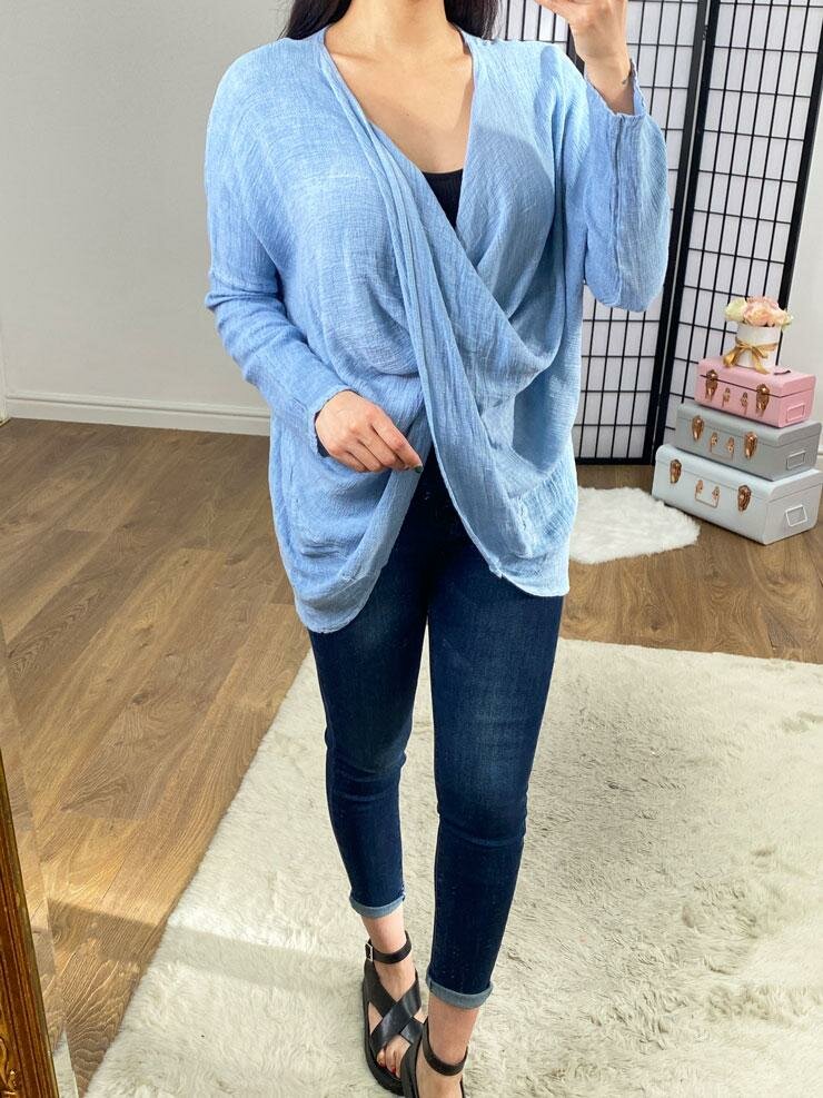 Harter Twist Front Linen Top