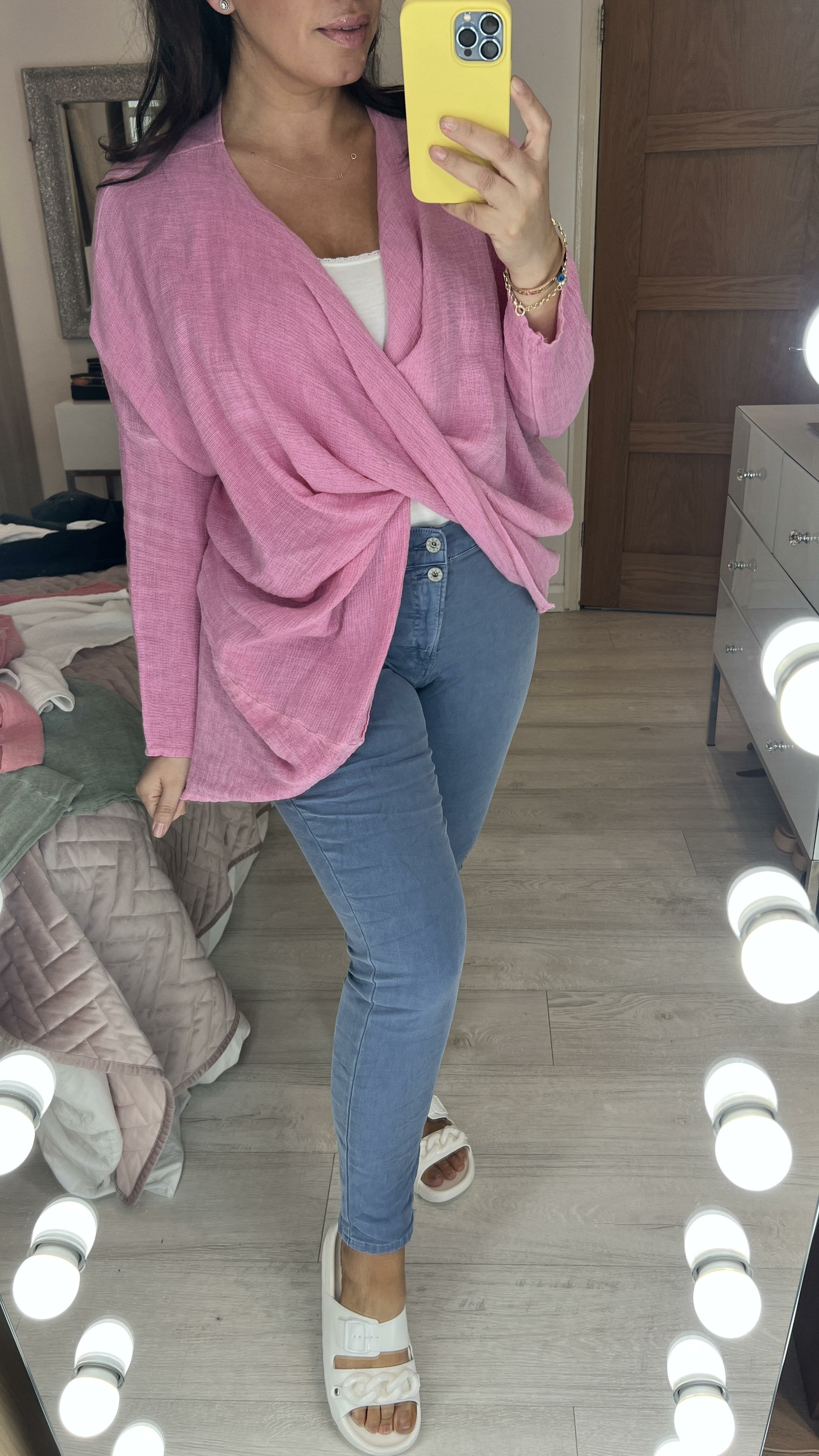 Harter Twist Front Linen Top