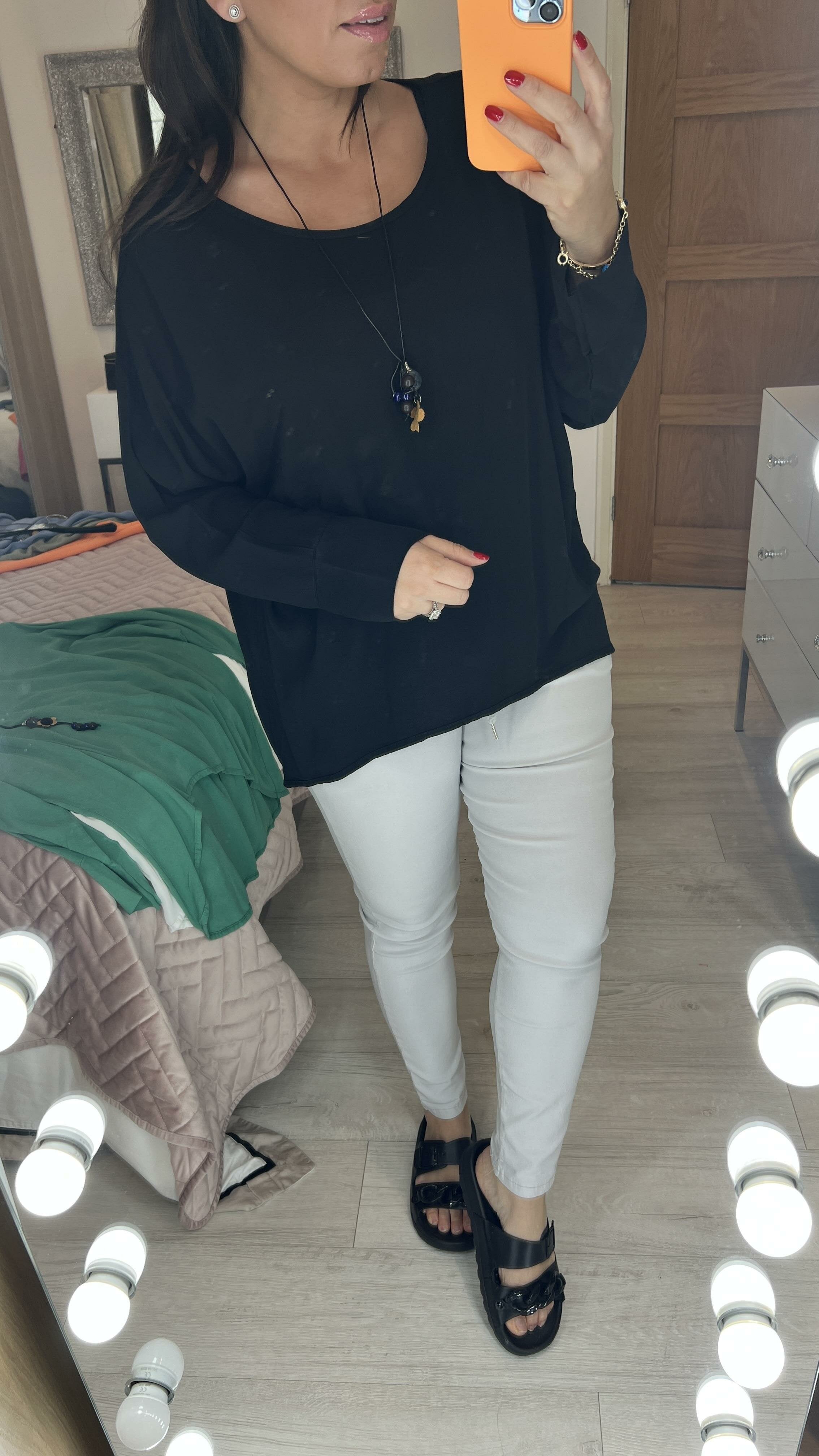 Hartley Plain Dip Hem Necklace Top