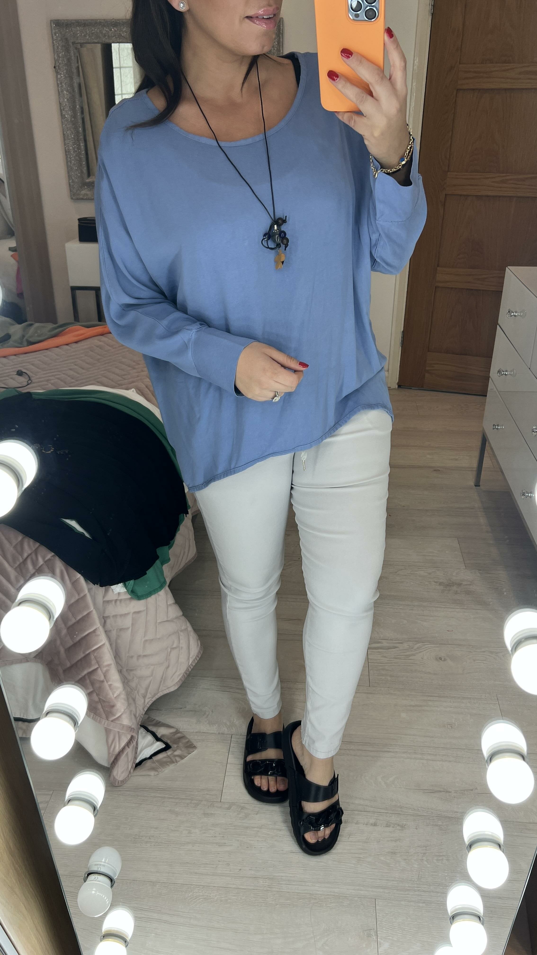 Hartley Plain Dip Hem Necklace Top