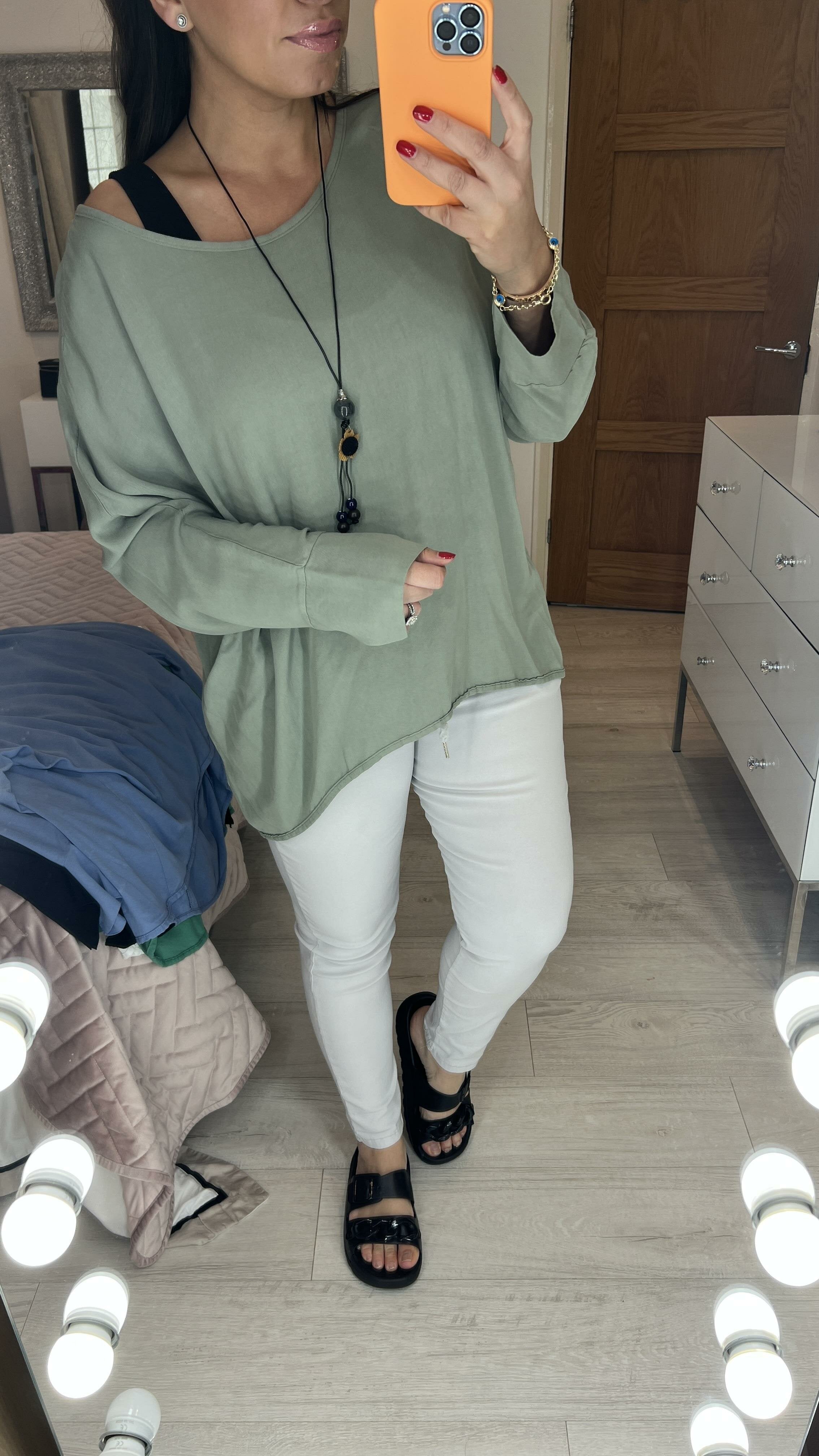 Hartley Plain Dip Hem Necklace Top