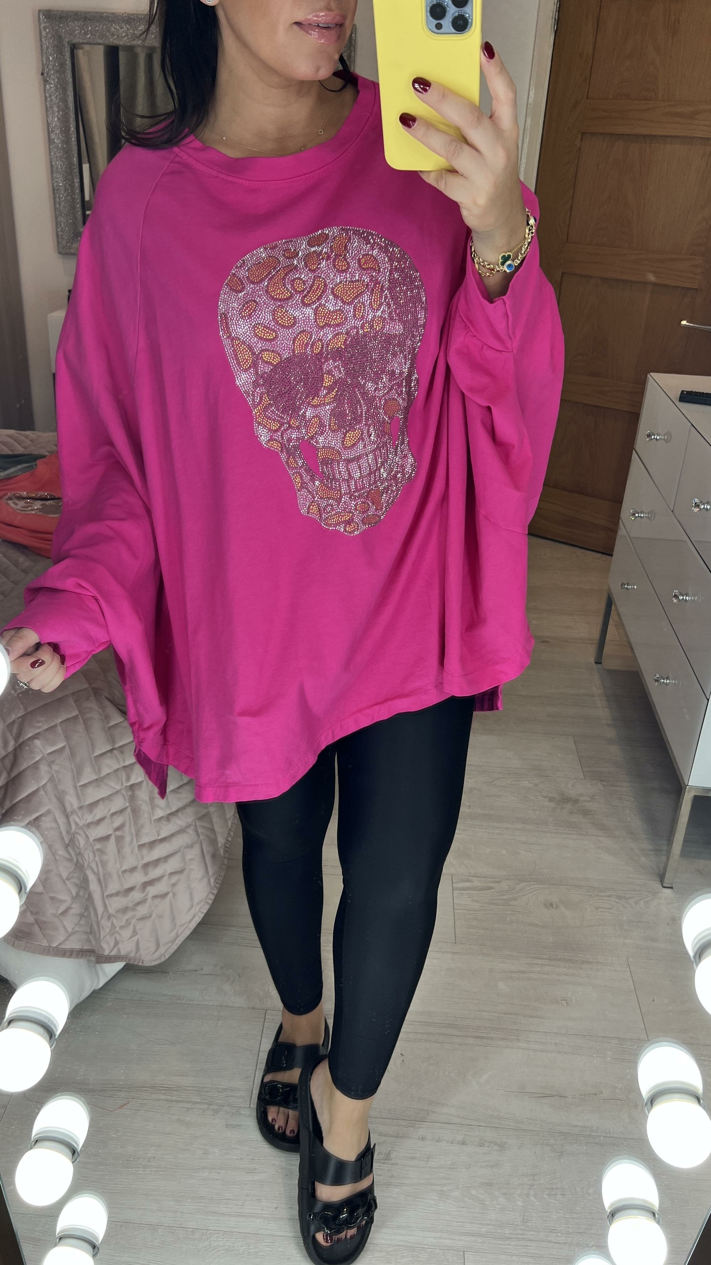 Hawkins Diamante Skull Oversized Sweatshirt Tunic