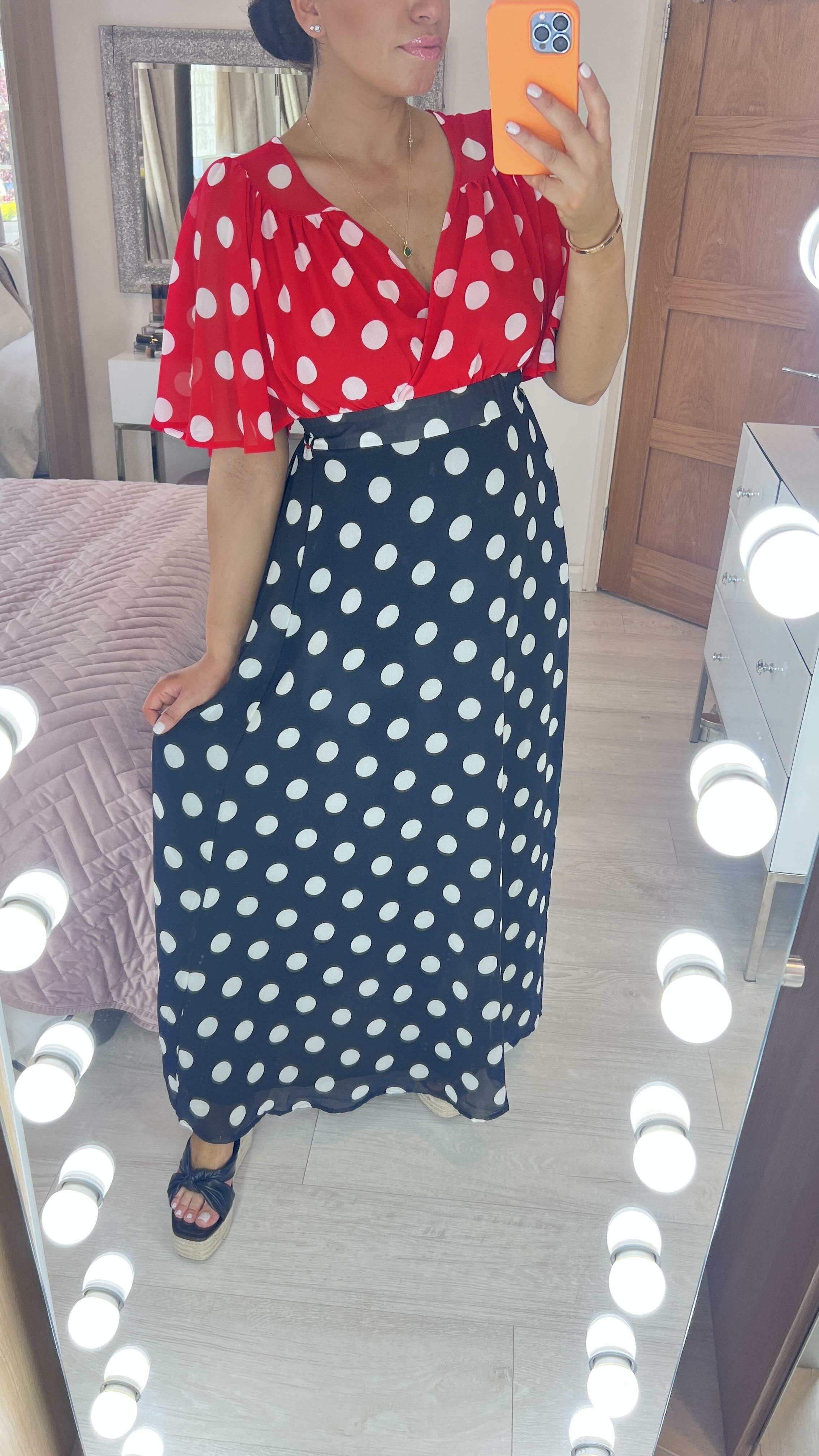 Hetty Polka Dot Chiffon Maxi Dress