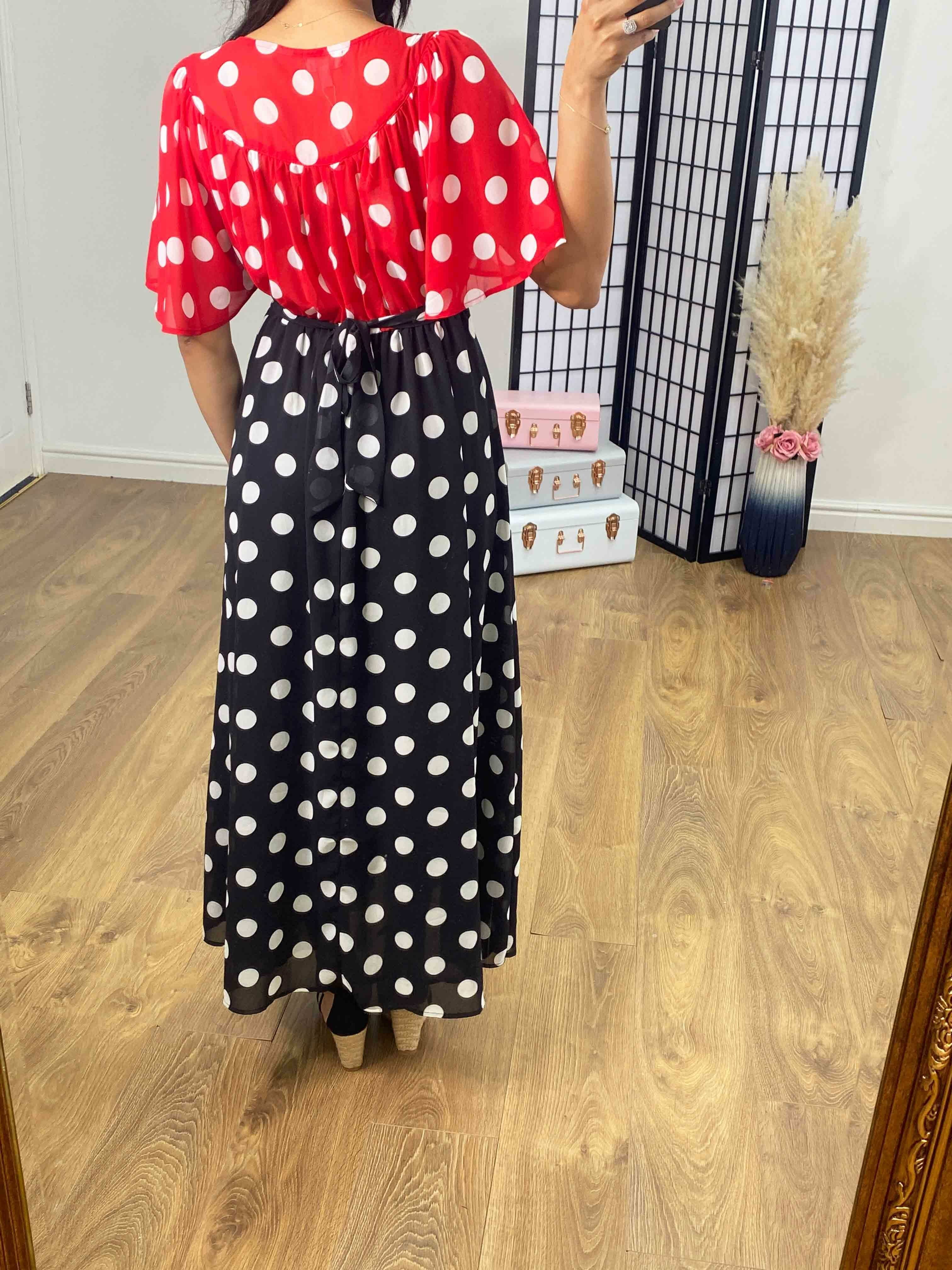 Hetty Polka Dot Chiffon Maxi Dress