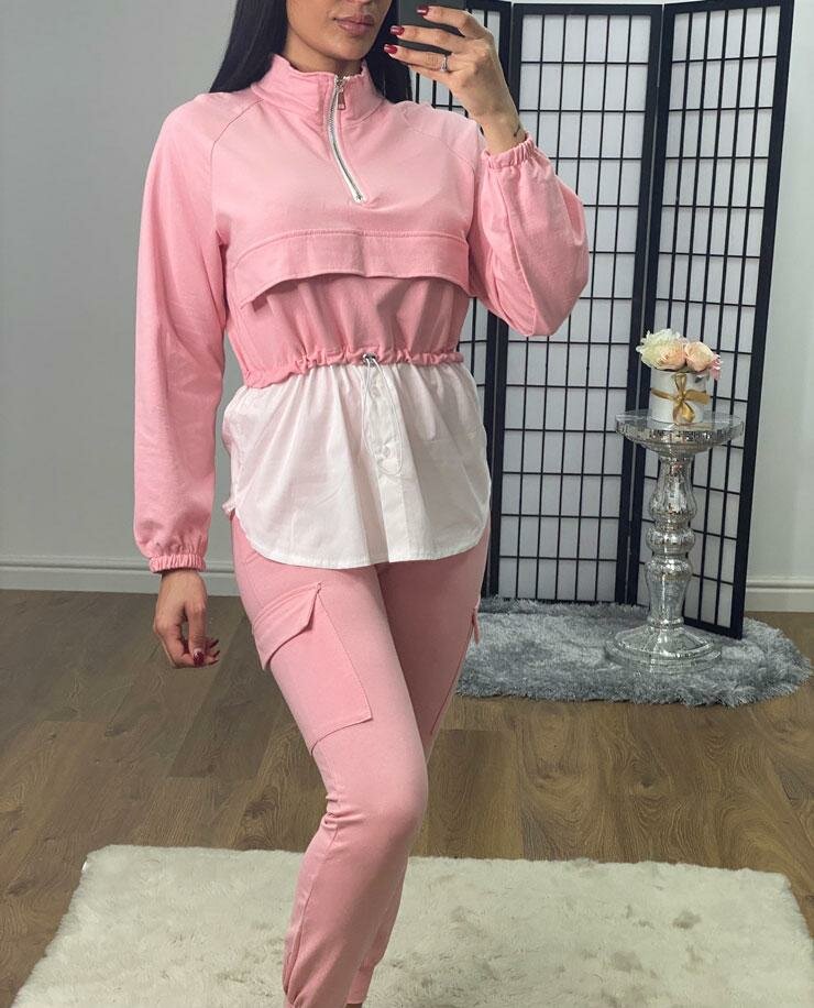 Lineker Elasticated Toggle Waist Pocket Shirt Detailed Loungewear Set