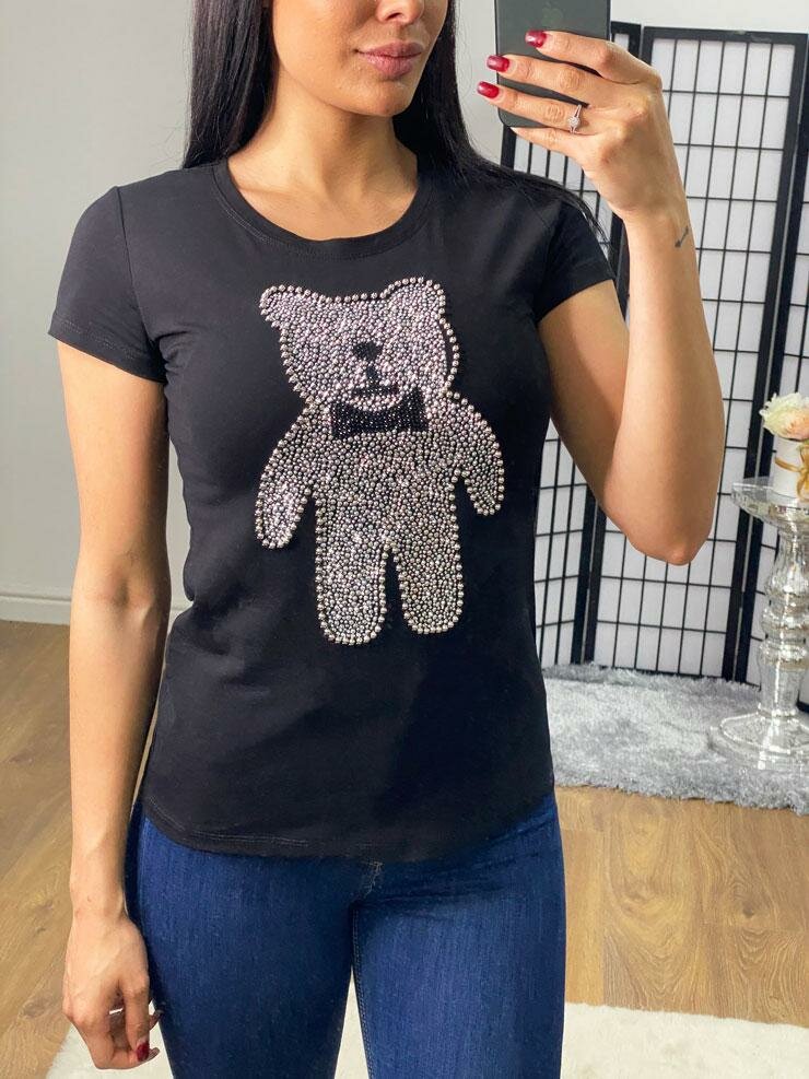 Naz Studded Teddy Bear Detailed T-shirt