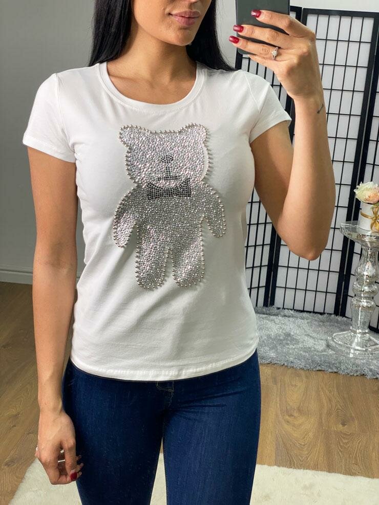Naz Studded Teddy Bear Detailed T-shirt