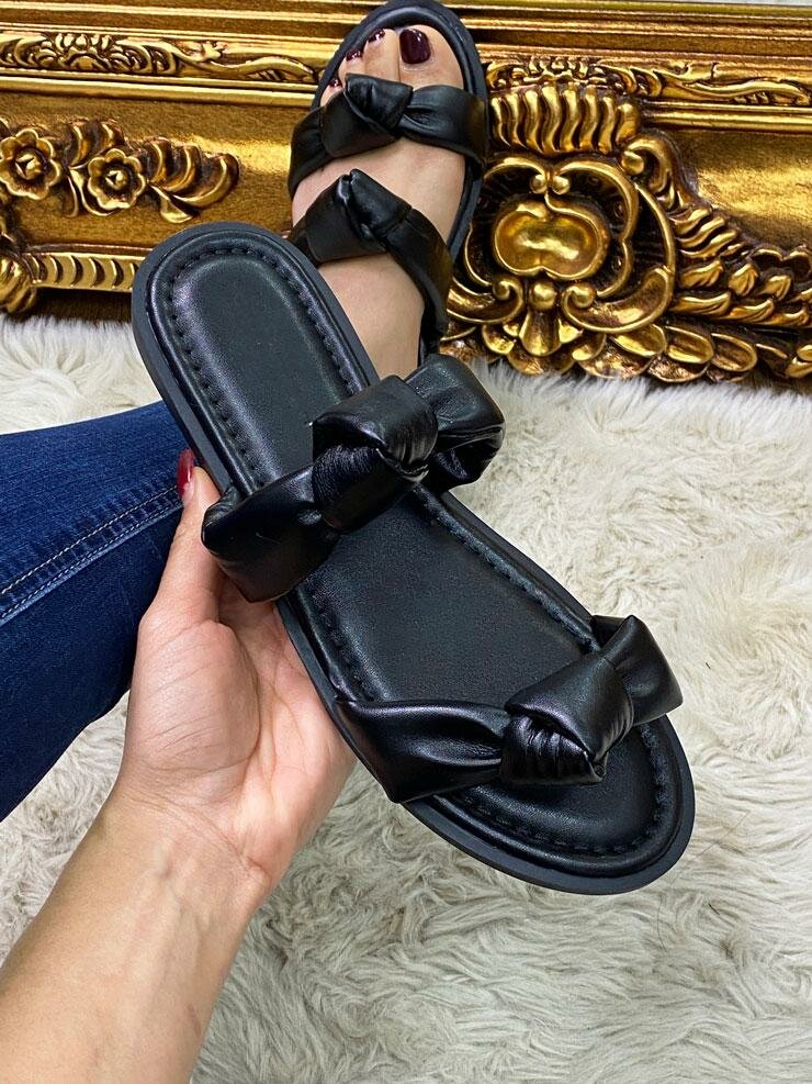 Elra Faux Leather Knotted Sandals