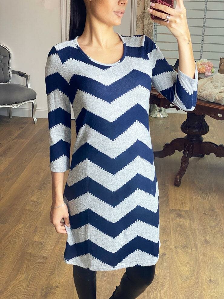 Gretchen Super Soft Zig Zag Printed Knitted Dress