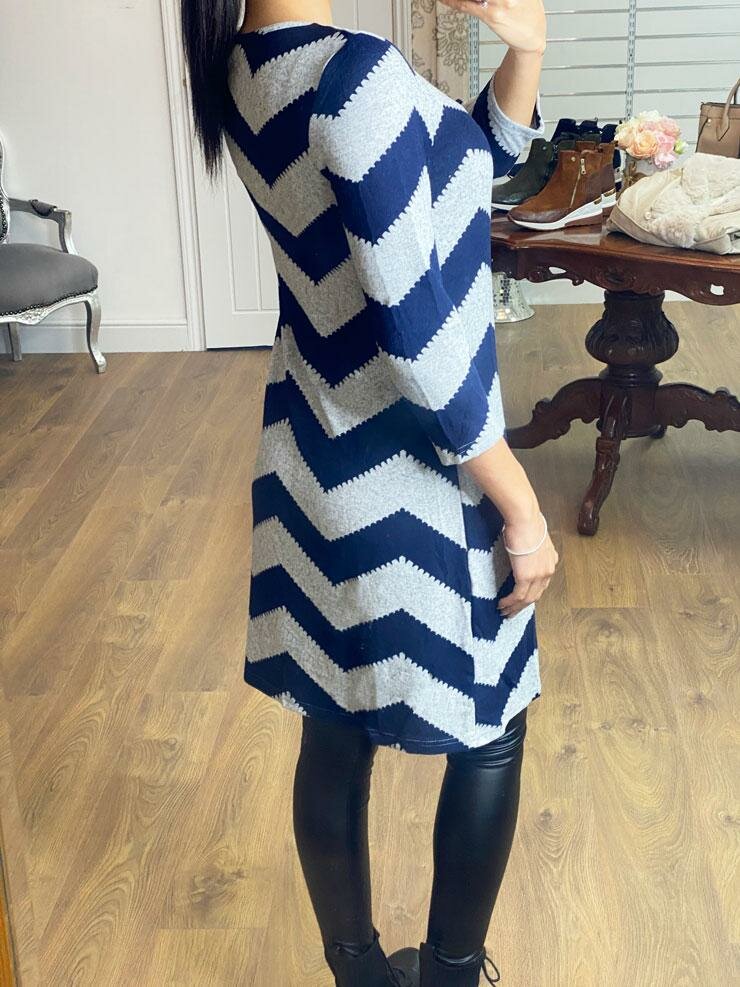 Gretchen Super Soft Zig Zag Printed Knitted Dress
