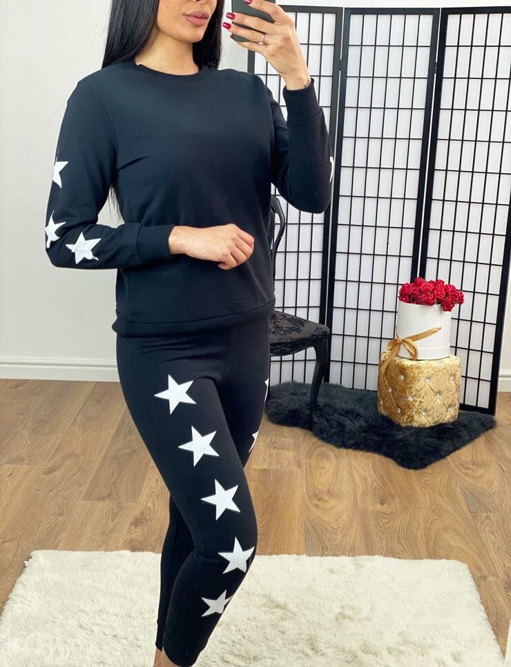 Palmera White Star Detailed Soft Loungewear Set