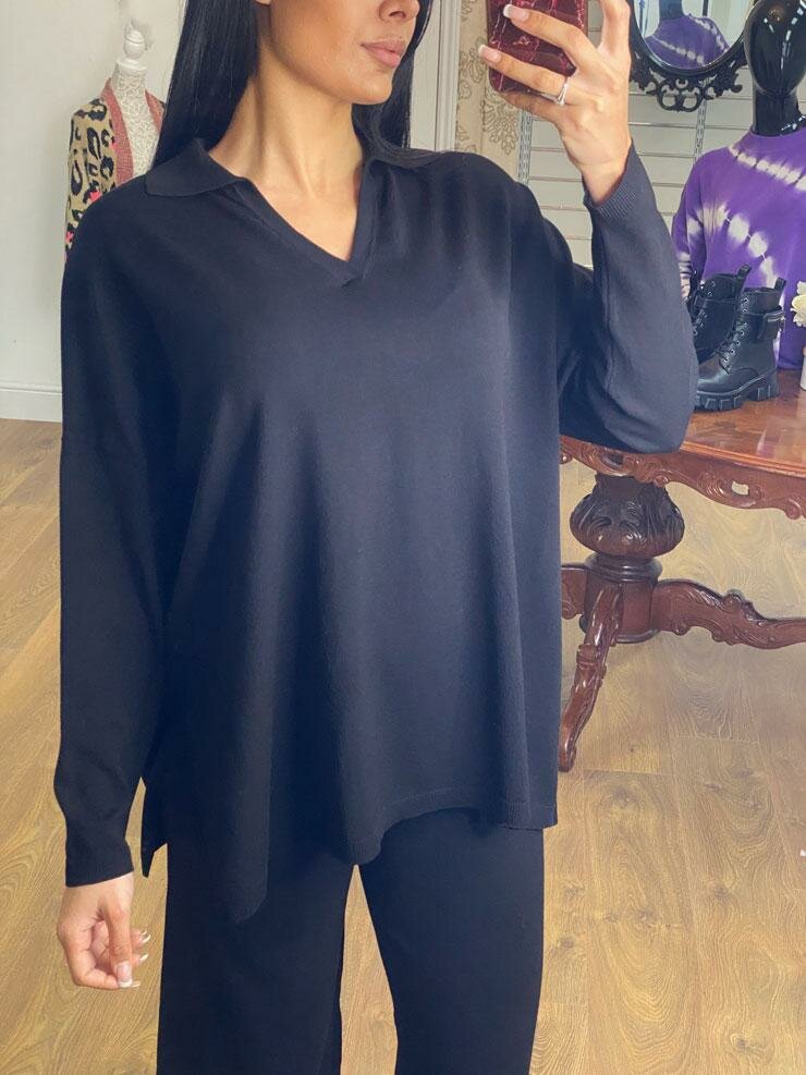 Fletcher Oversized Collar Detail Wide Leg Loungewear Set