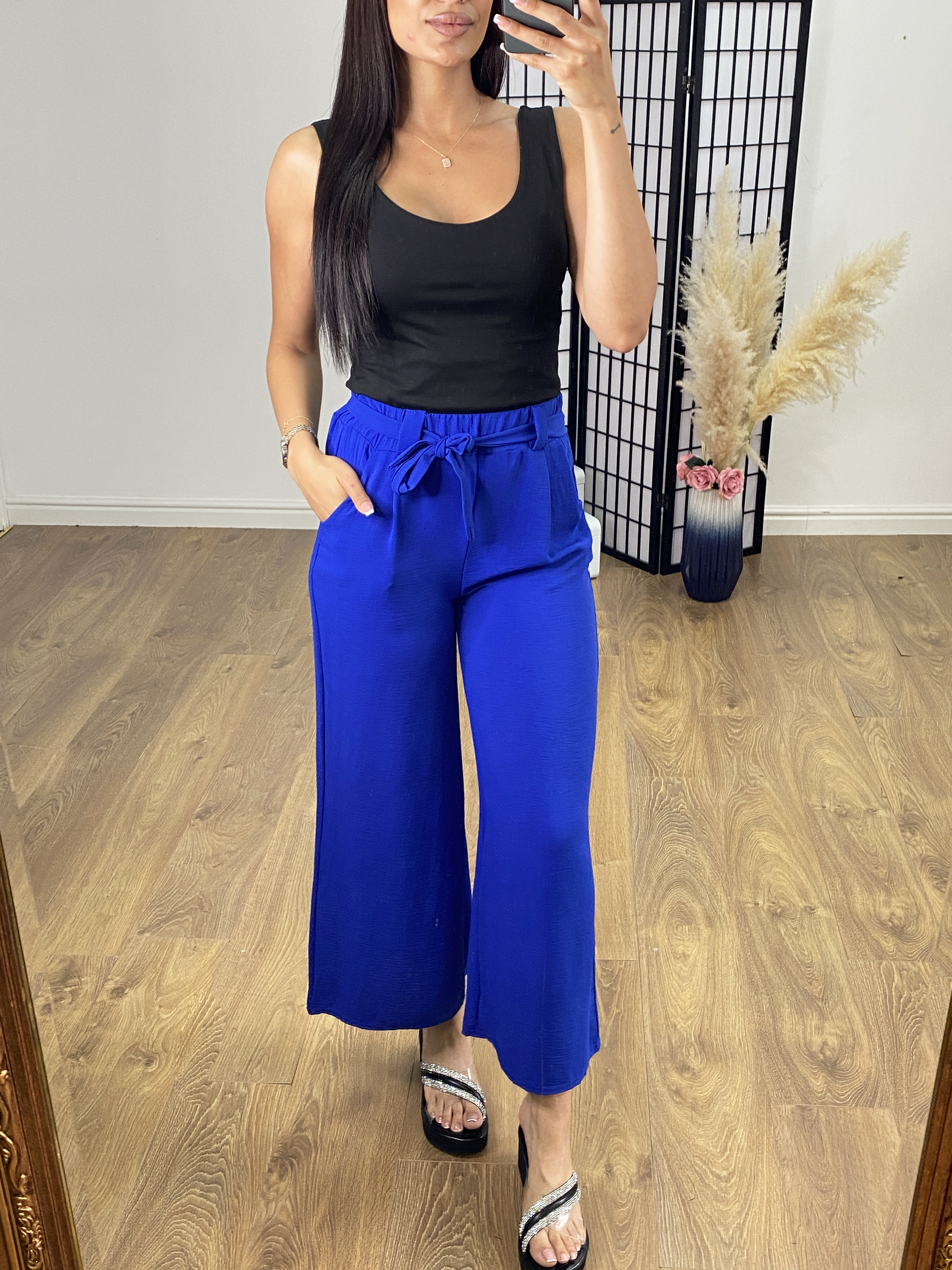 Carlisle Plain Belted Palazzo Trouser