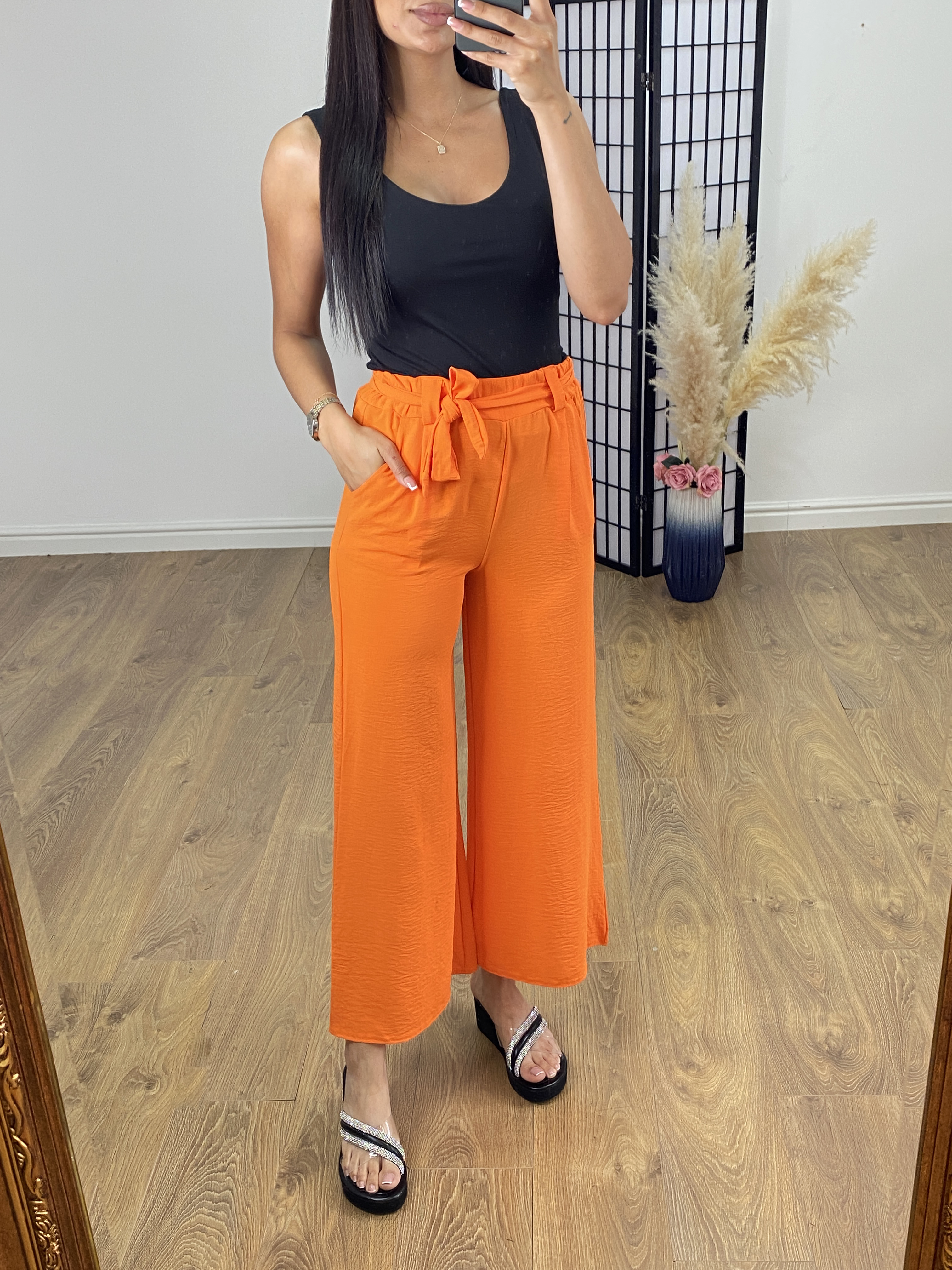 Carlisle Plain Belted Palazzo Trouser