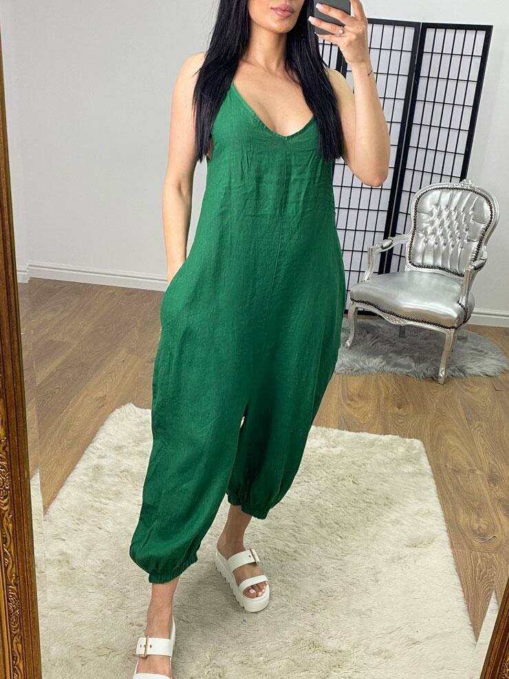 Tazmin Elasticated Keyhole Tie Linen Romper