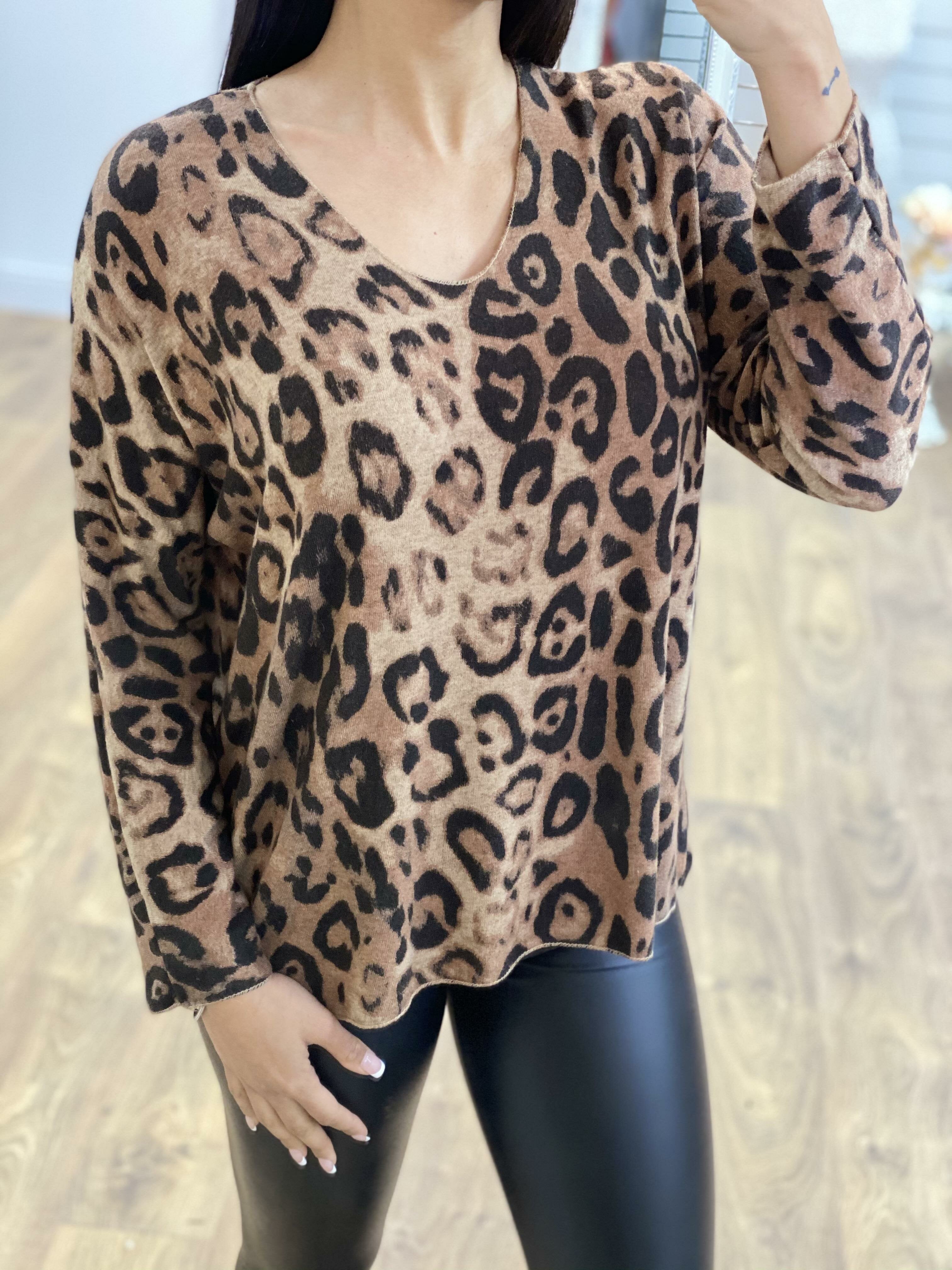Cathy Super Soft Leopard Thin Knit Jumper