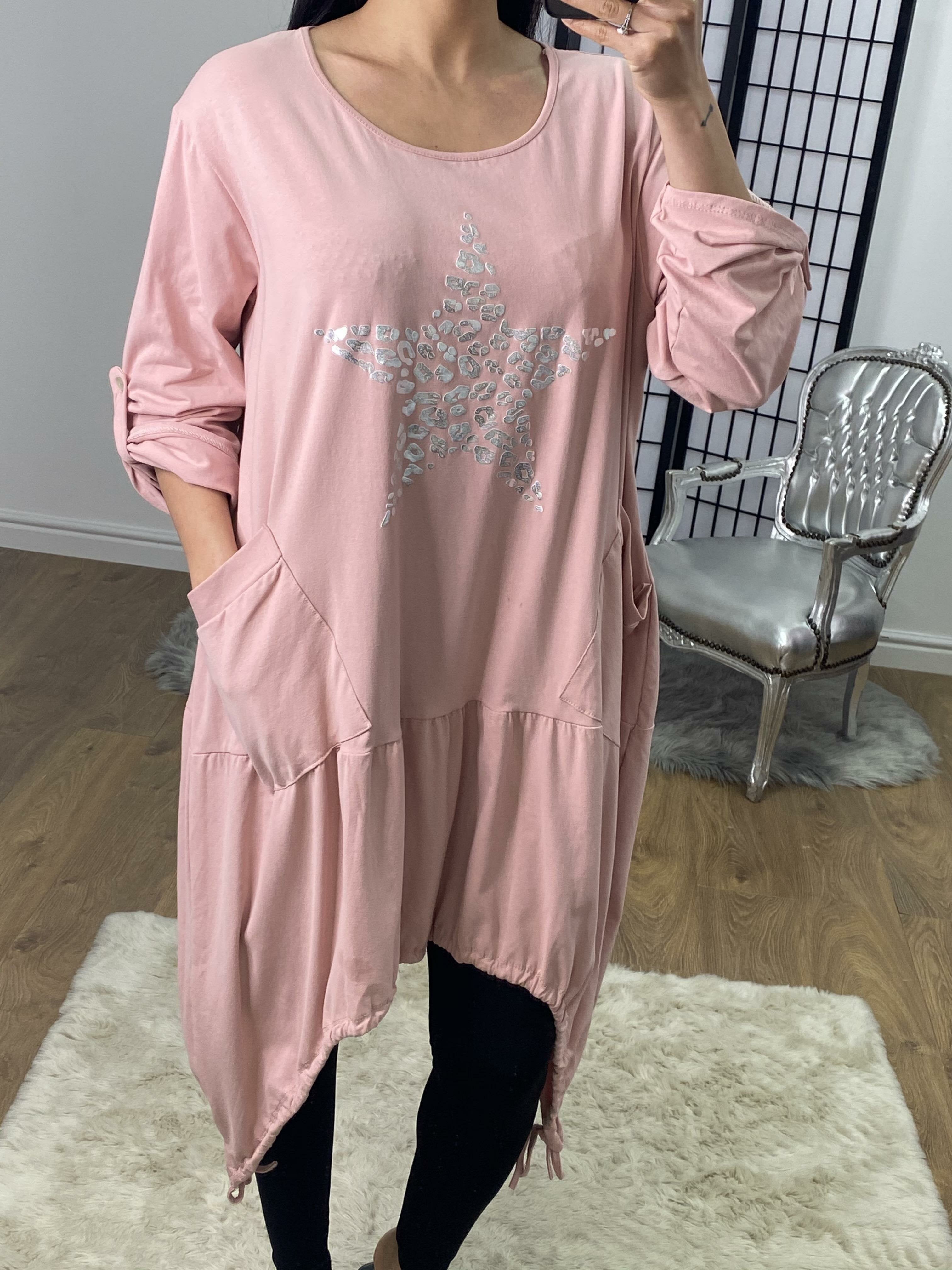 Tristina Leopard Silver Star Rouched Detailed Top