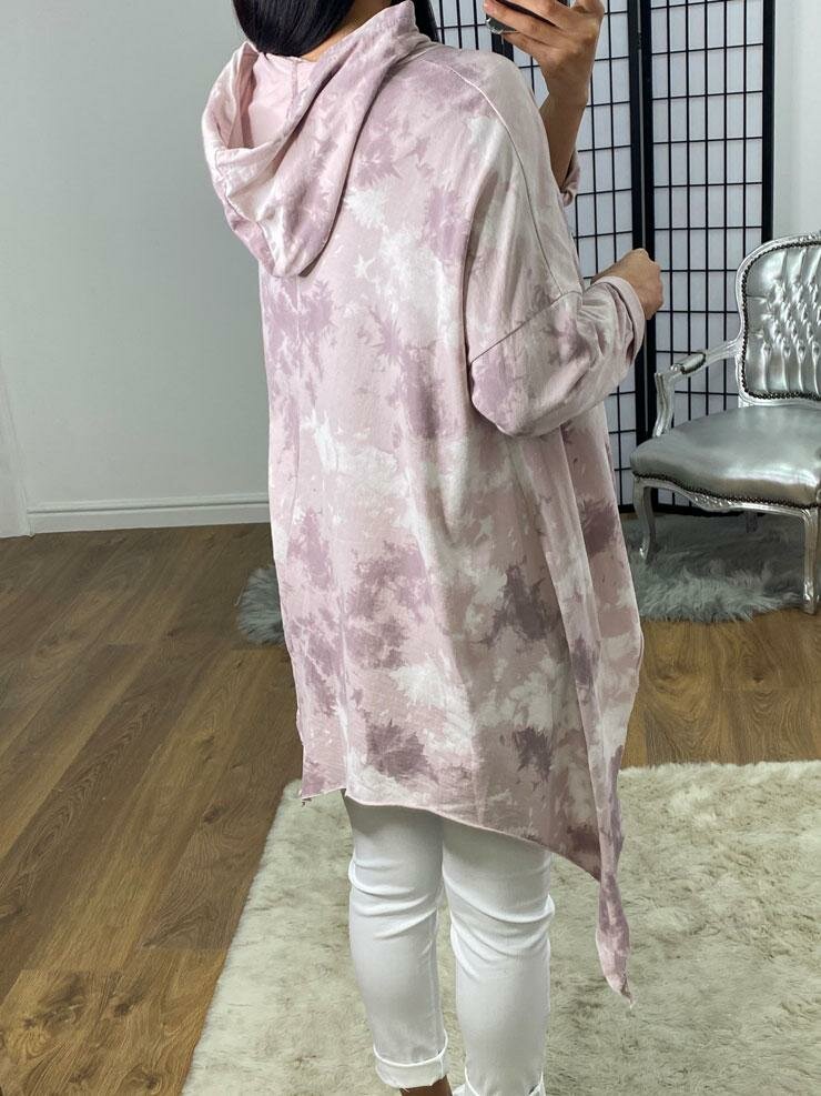 Billy Oversized Drape Splodge Detailed Hooded Sweatshirt