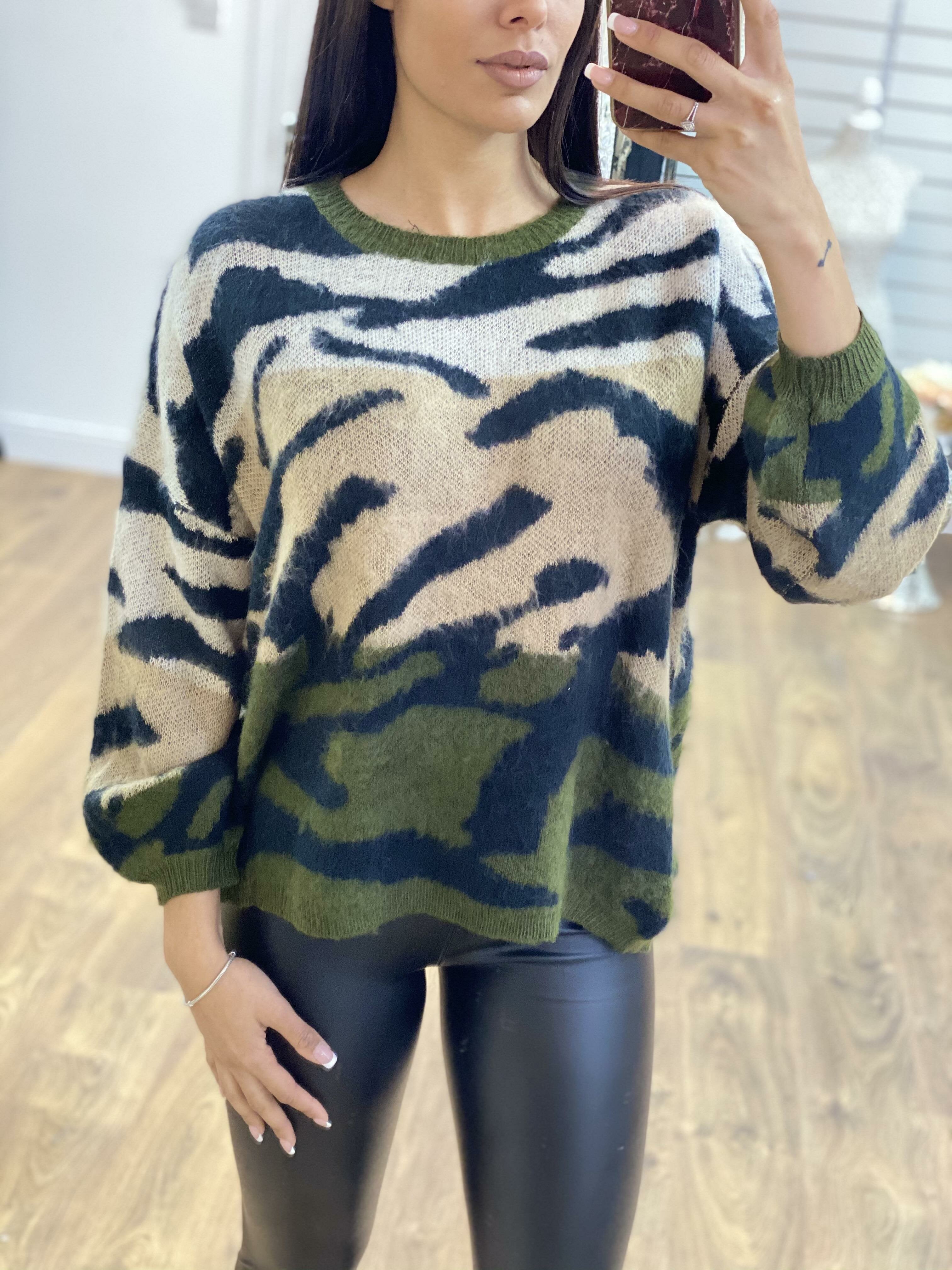 Gina Zebra Print Super Soft Knitted Jumper